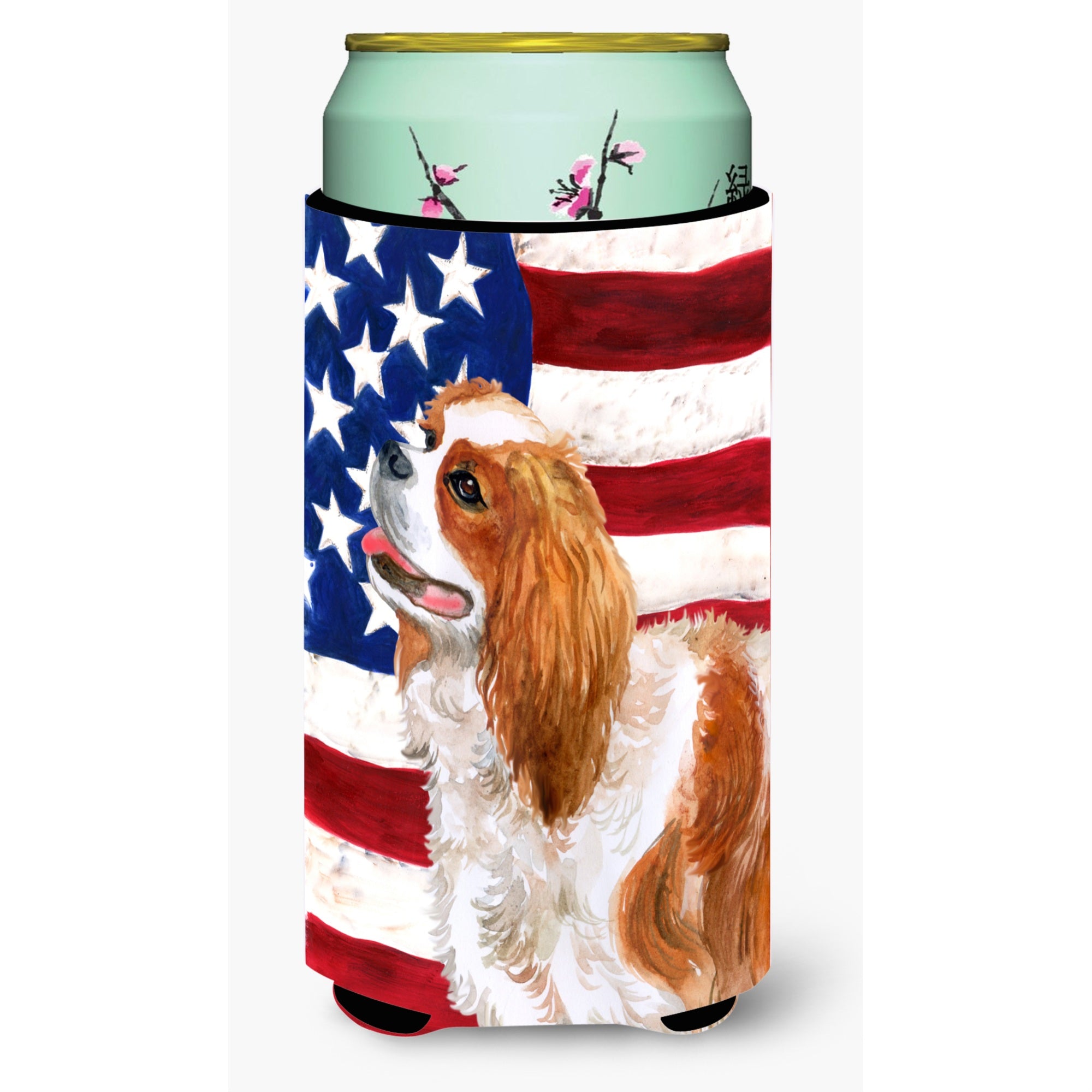 'Caroline'S Treasures Cavalier Spaniel Patriotic Decorative Can Hugger, Tall Boy, Multicolor''