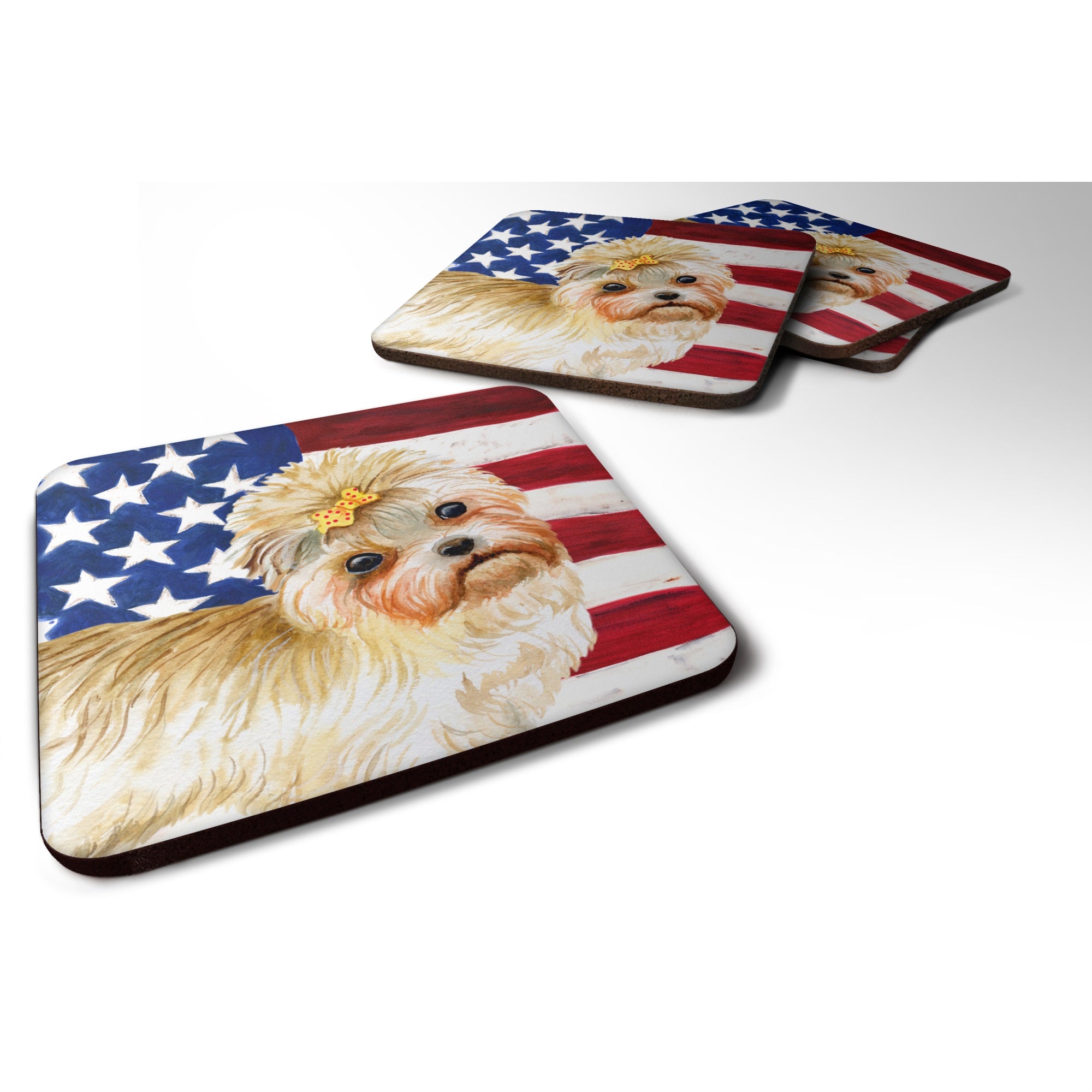 'Caroline'S Treasures Morkie Patriotic Decorative Coasters, Multicolor''