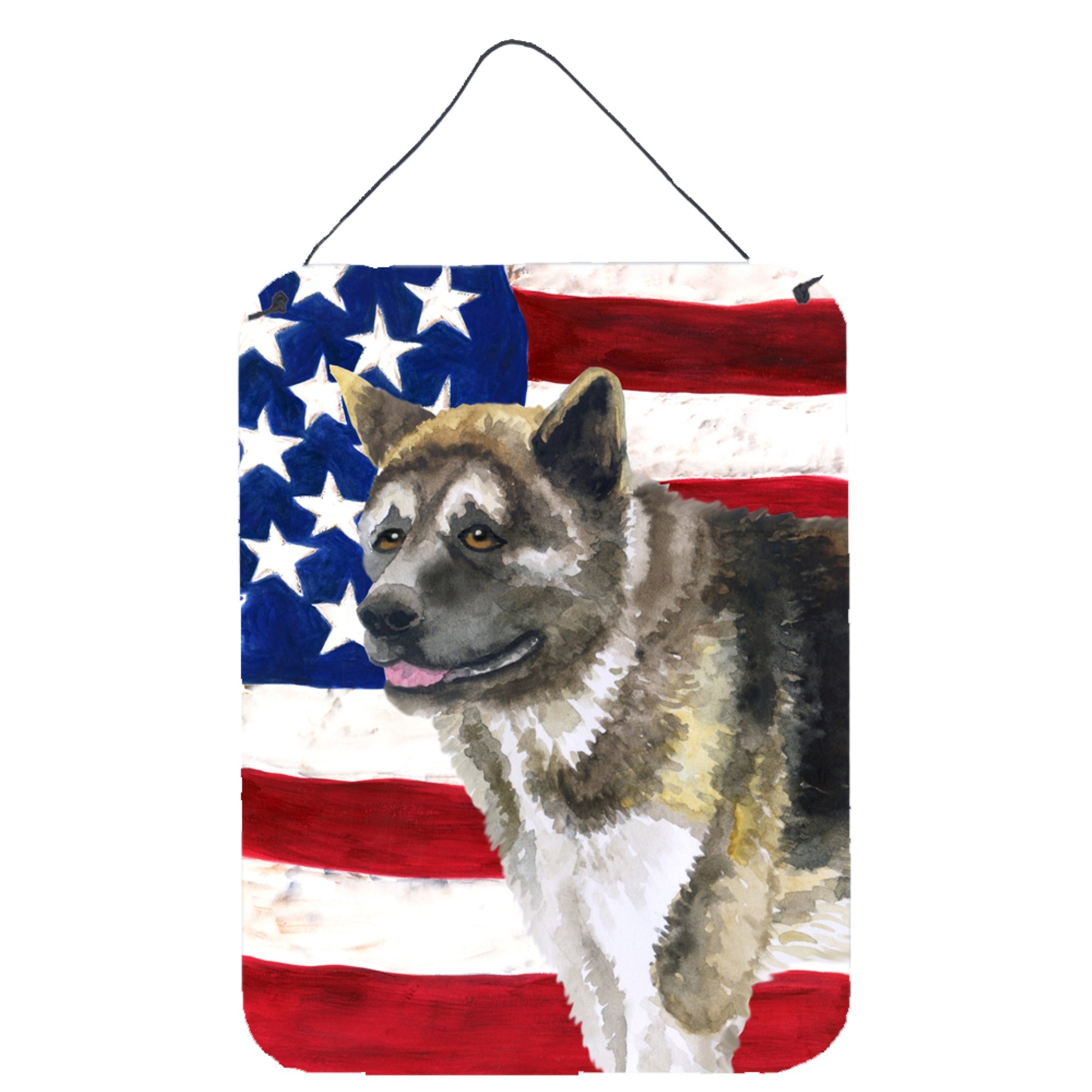 'Caroline'S Treasures American Akita Patriotic Metal Print, 16'''' X 12'''', Multicolor''