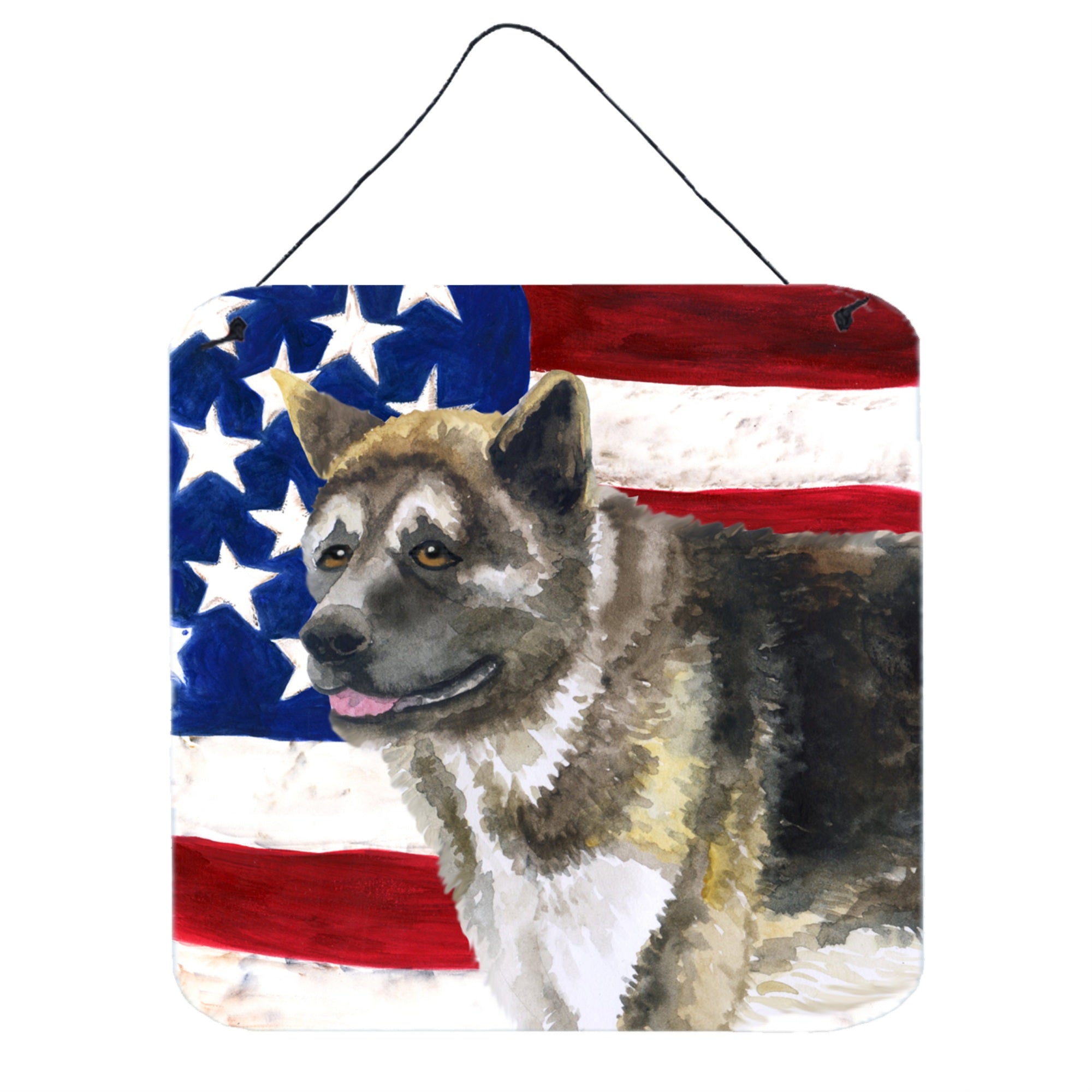 'Caroline'S Treasures Akita Patriotic Metal Print, 6H X 6W, Usa American Flag''
