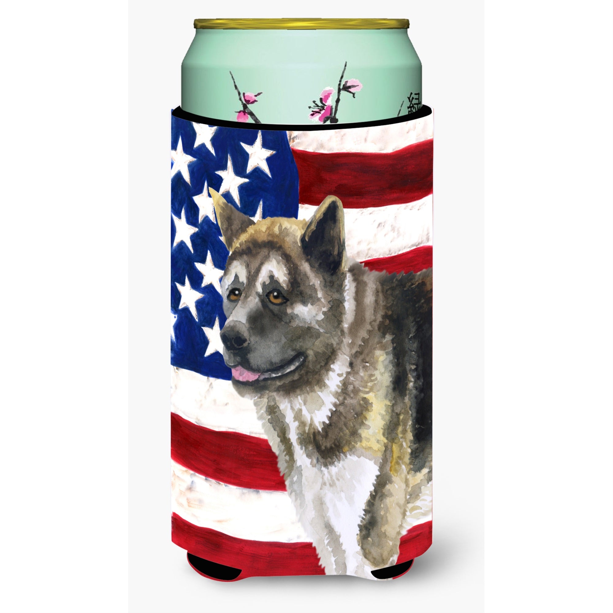 'Caroline'S Treasures American Akita Patriotic Decorative Can Hugger, Tall Boy, Multicolor''