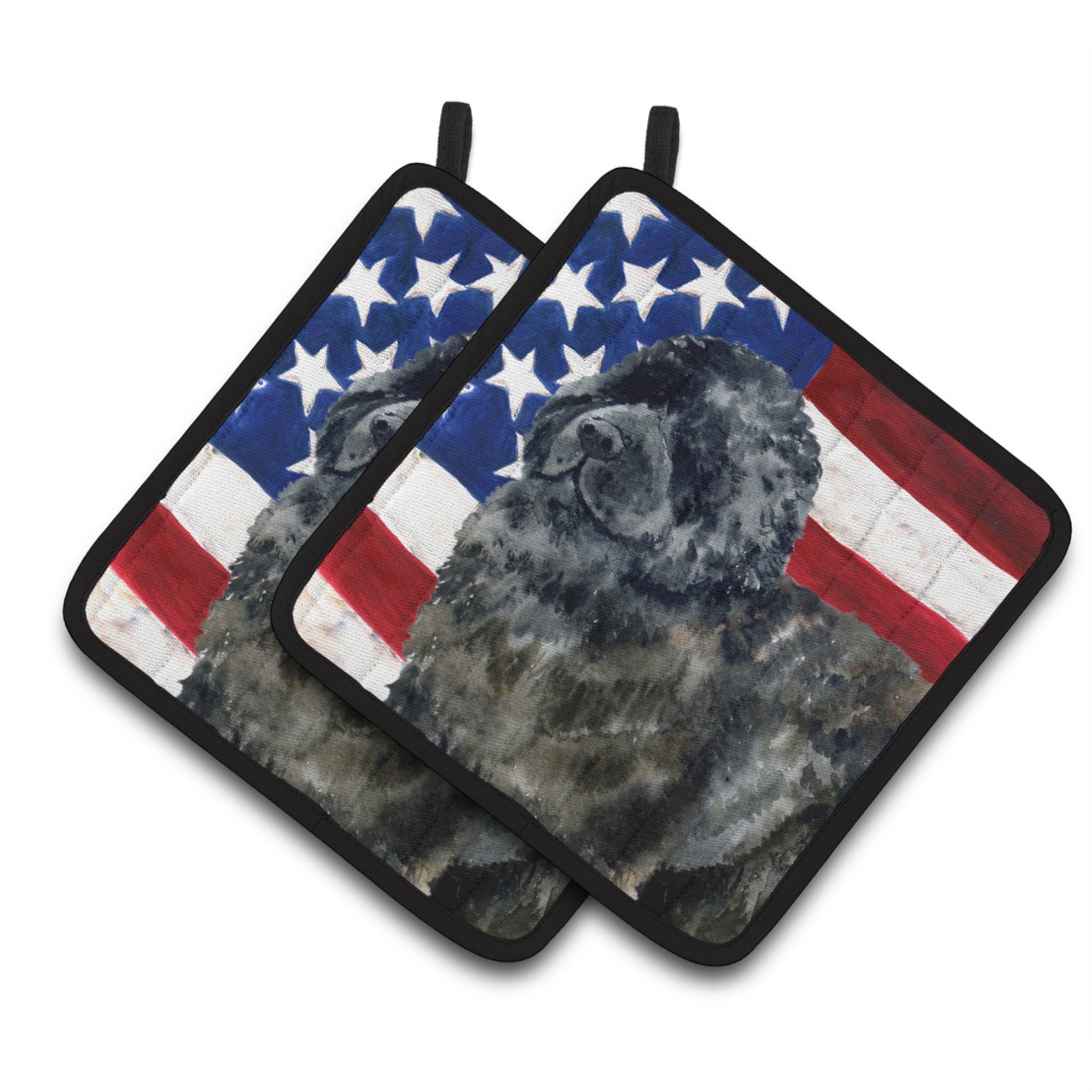 'Caroline'S Treasures Newfoundland Patriotic Decorated Pot Holder, 7.5H X 7.5W, Usa American Flag''