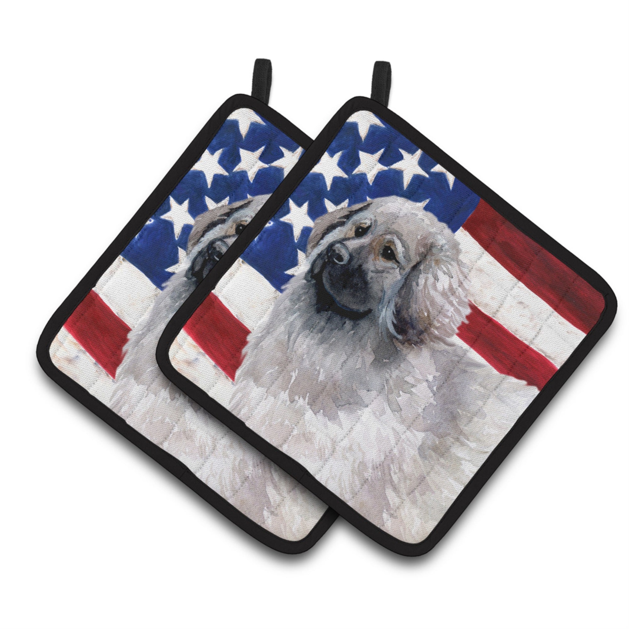'Caroline'S Treasures Moscow Watchdog Patriotic Decorated Pot Holder, 7.5H X 7.5W, Usa American Flag''