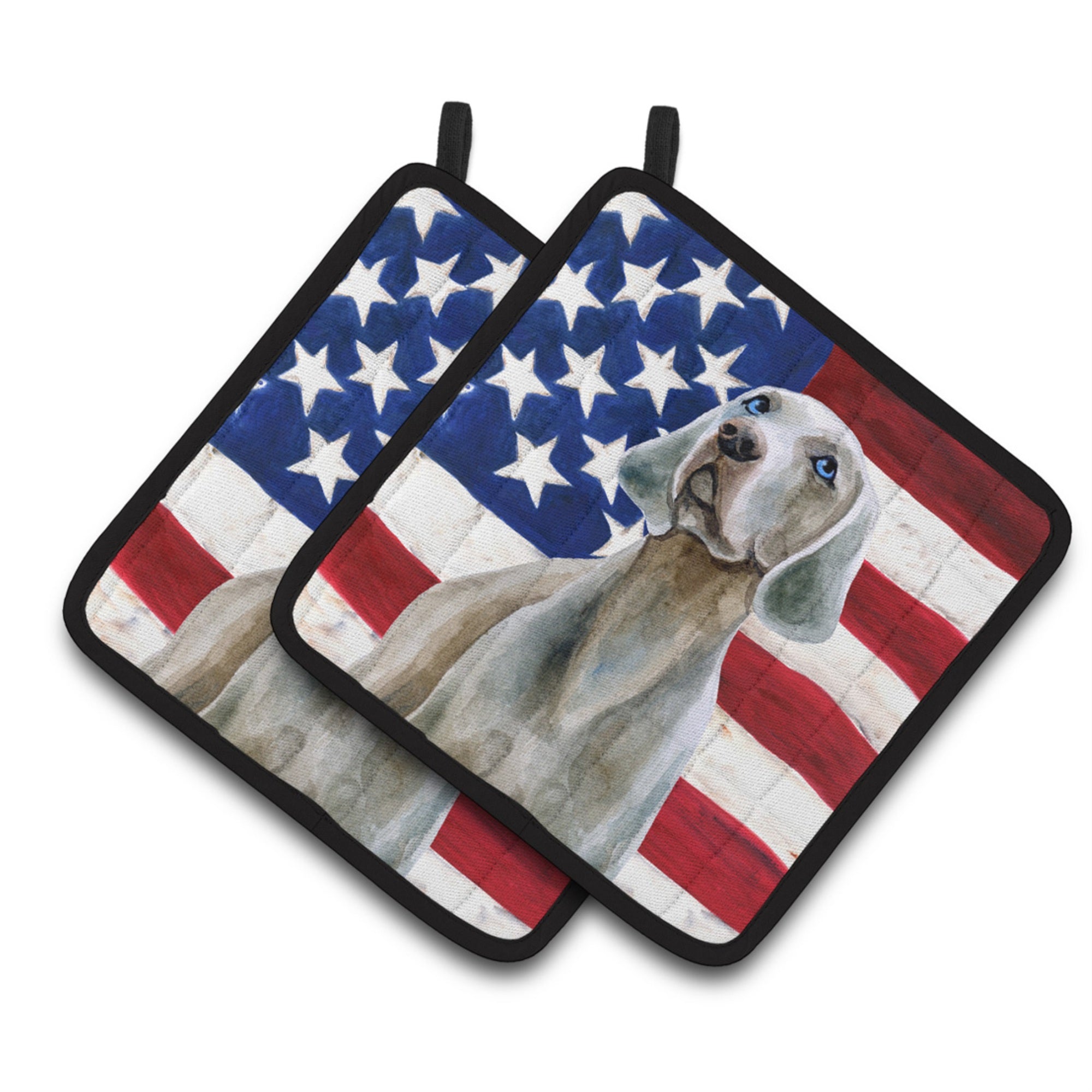 'Caroline'S Treasures Weimaraner Patriotic Decorated Pot Holder, 7.5H X 7.5W, Usa American Flag''