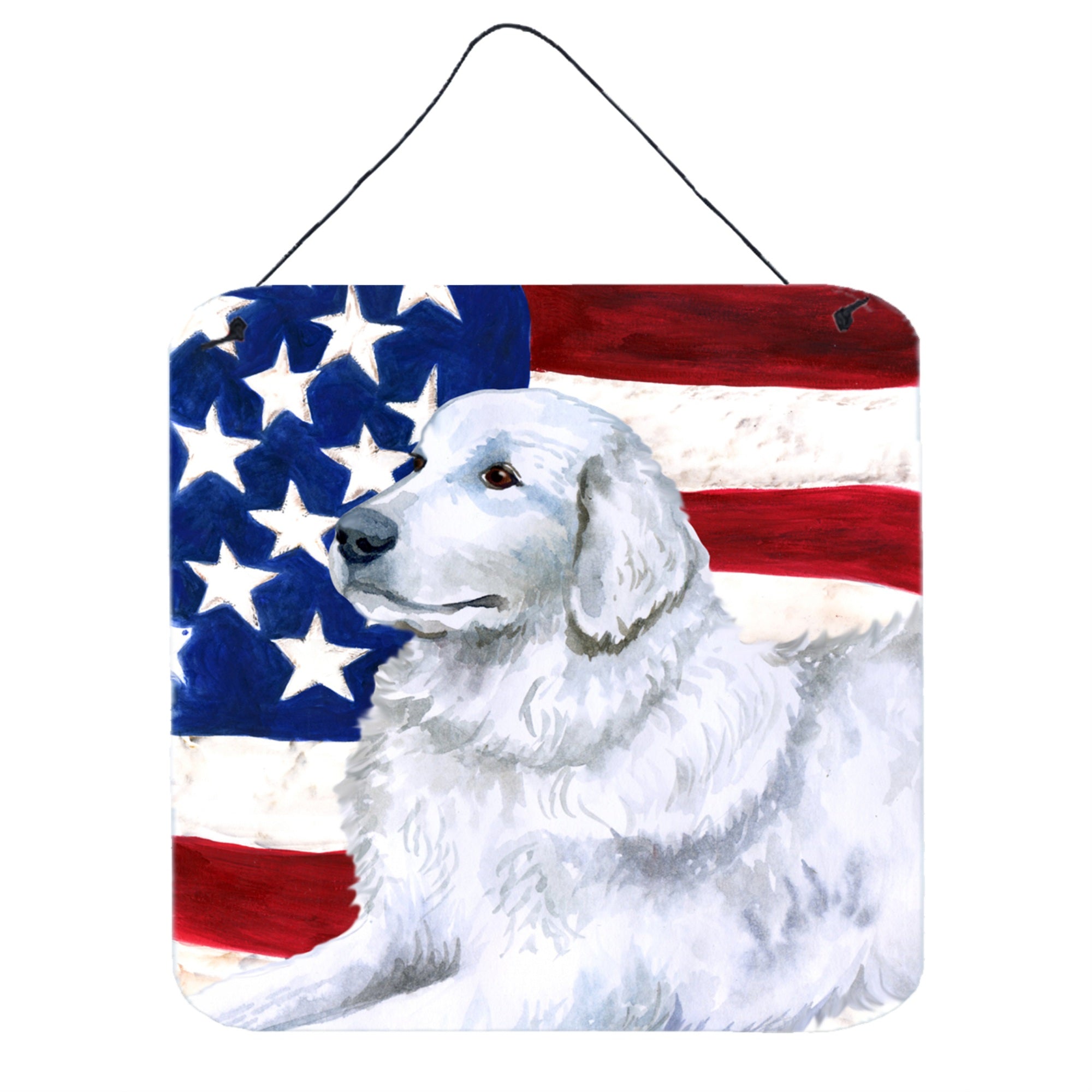 'Caroline'S Treasures Maremma Sheepdog Patriotic Metal Print, 6H X 6W, Usa American Flag''
