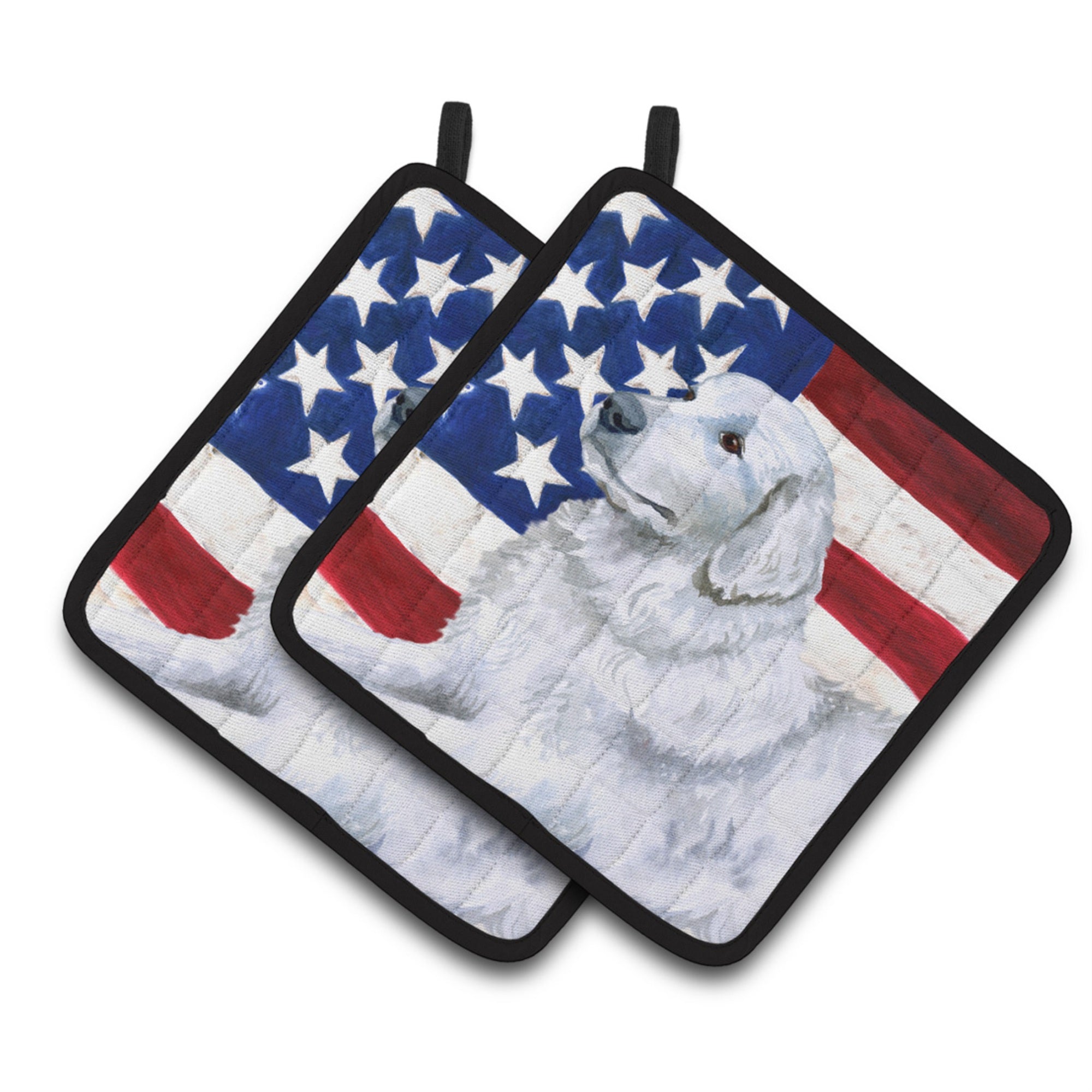'Caroline'S Treasures Maremma Sheepdog Patriotic Decorated Pot Holder, 7.5H X 7.5W, Usa American Flag''