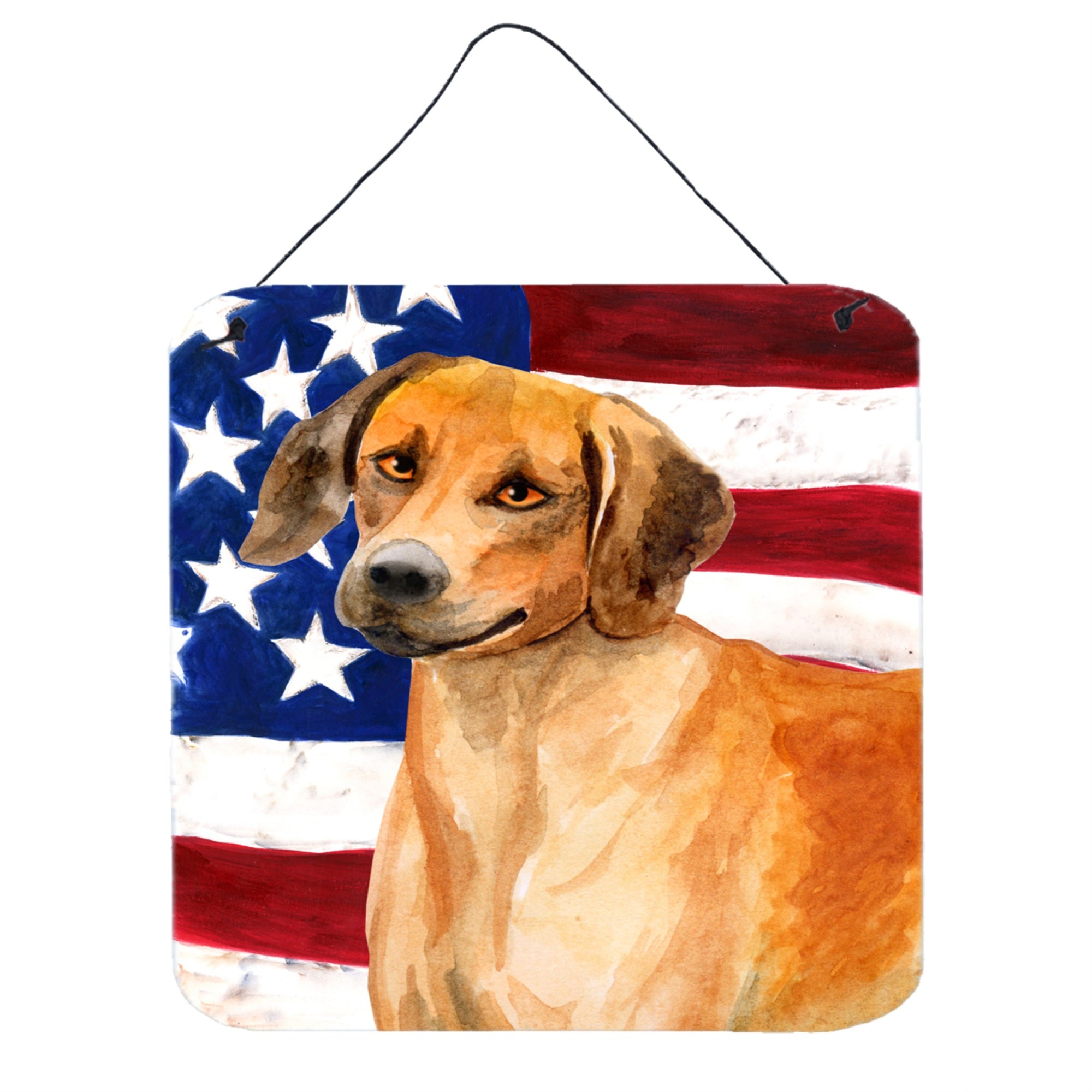 'Caroline'S Treasures Rhodesian Ridgeback Patriotic Metal Print, 6H X 6W, Usa American Flag''