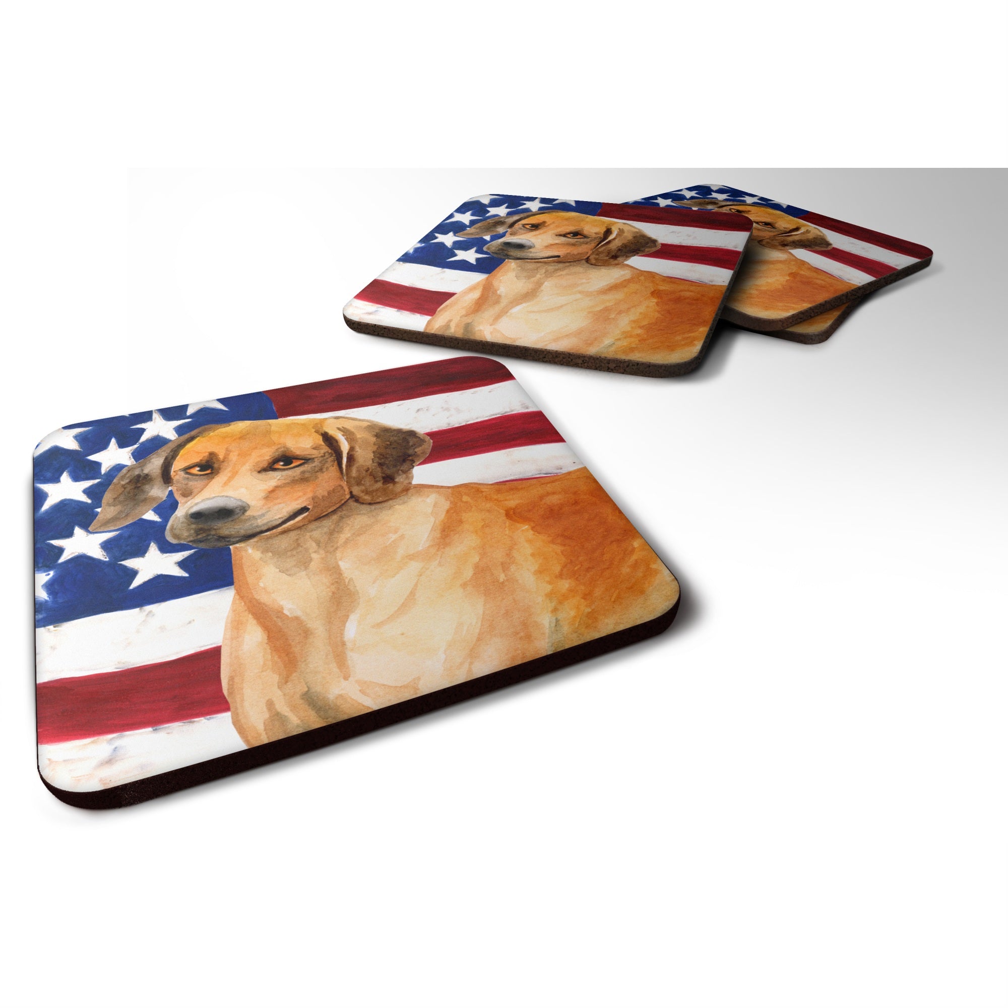 'Caroline'S Treasures Rhodesian Ridgeback Patriotic Decorative Coasters, Multicolor''