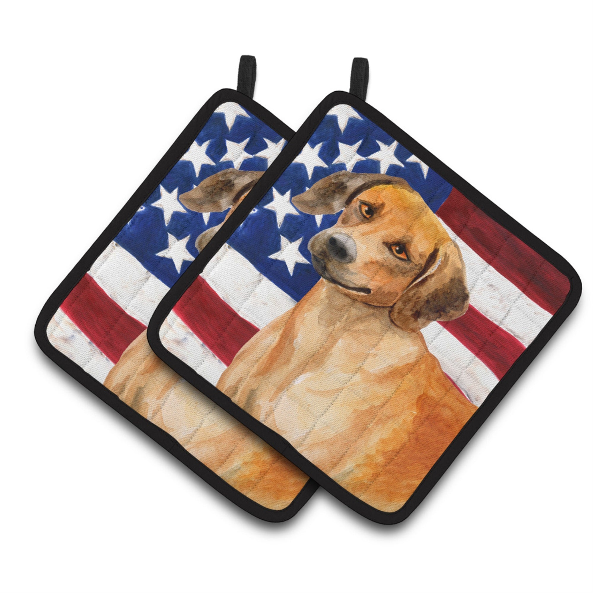 'Caroline'S Treasures Rhodesian Ridgeback Patriotic Decorated Pot Holder, 7.5H X 7.5W, Usa American Flag''