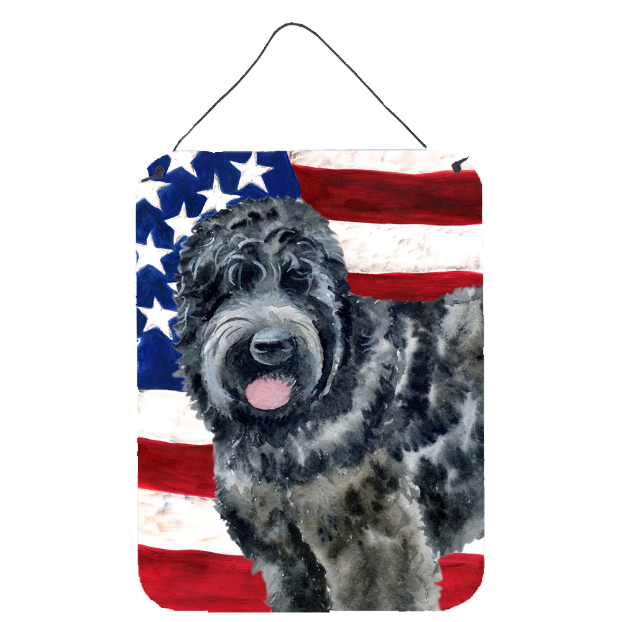 'Caroline'S Treasures Black Russian Terrier Patriotic Metal Print, 16'''' X 12'''', Multicolor''