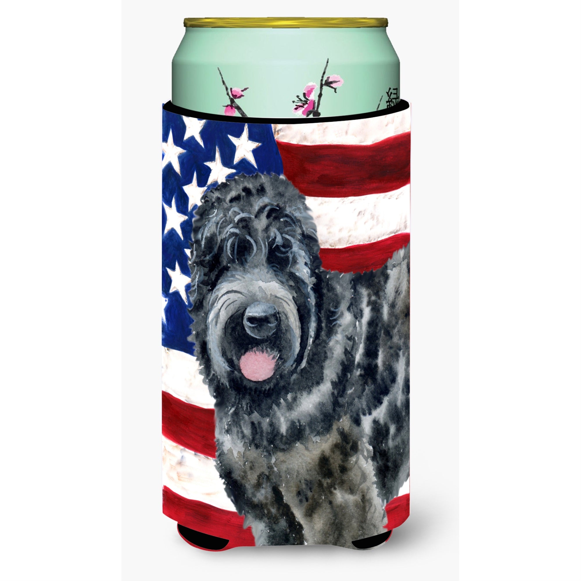 'Caroline'S Treasures Black Russian Terrier Patriotic Decorative Can Hugger, Tall Boy, Multicolor''