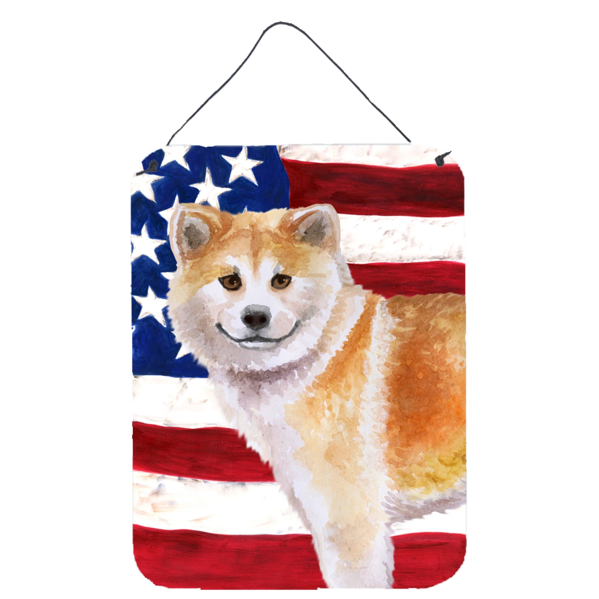 'Caroline'S Treasures Shiba Inu Patriotic Metal Print, 16'''' X 12'''', Multicolor''