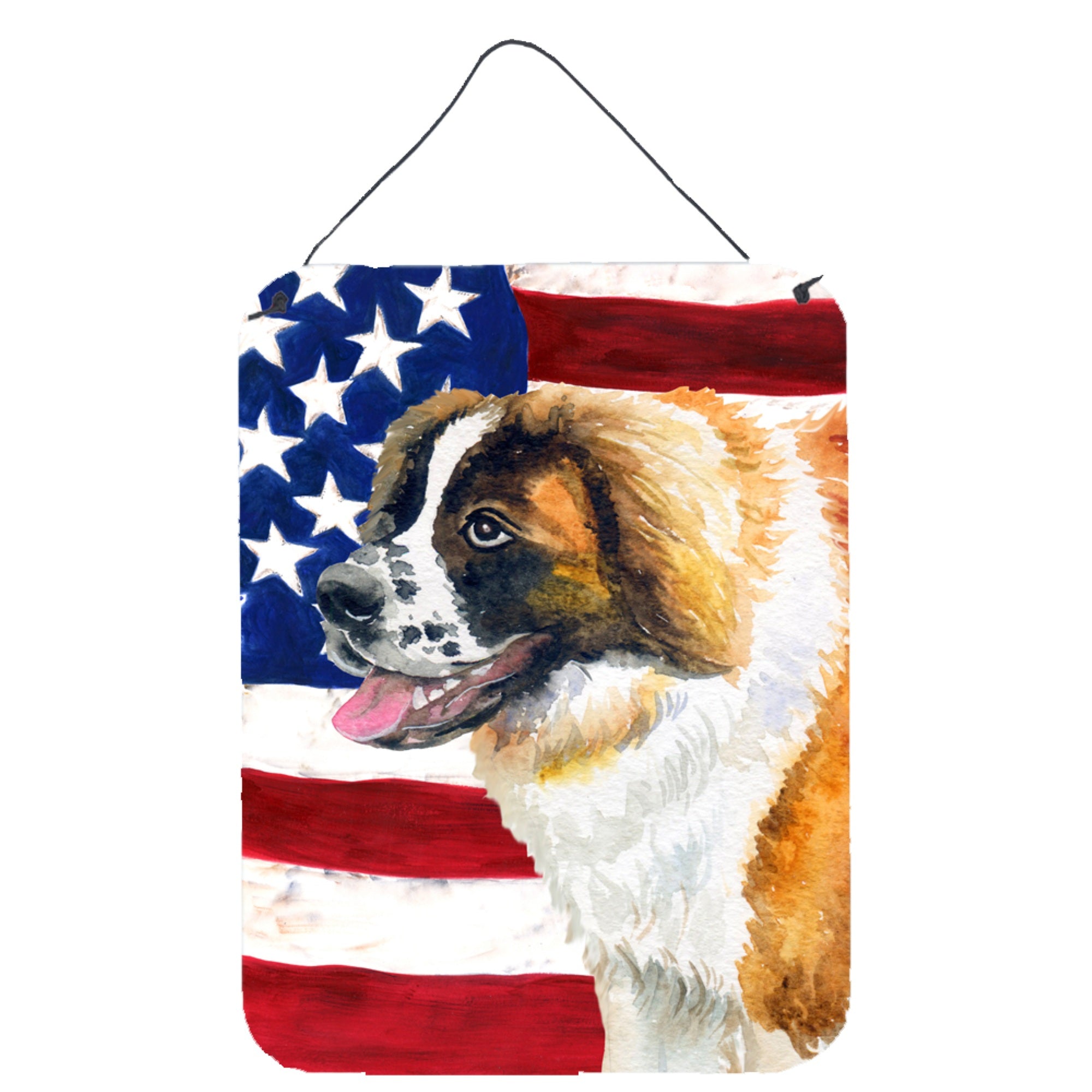'Caroline'S Treasures Saint Bernard Patriotic Metal Print, 16'''' X 12'''', Multicolor''