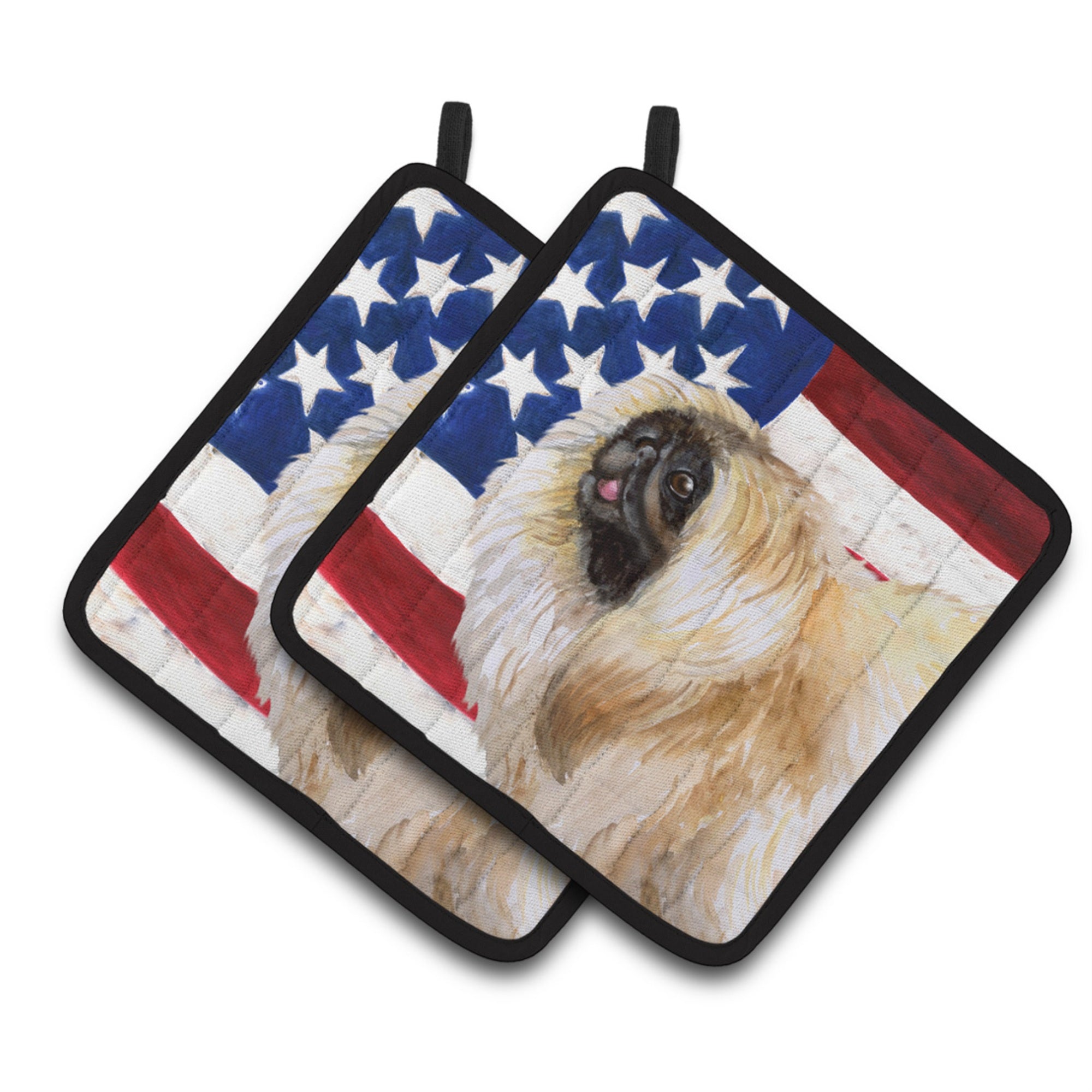 'Caroline'S Treasures Pekingese Patriotic Decorated Pot Holder, 7.5H X 7.5W, Usa American Flag''
