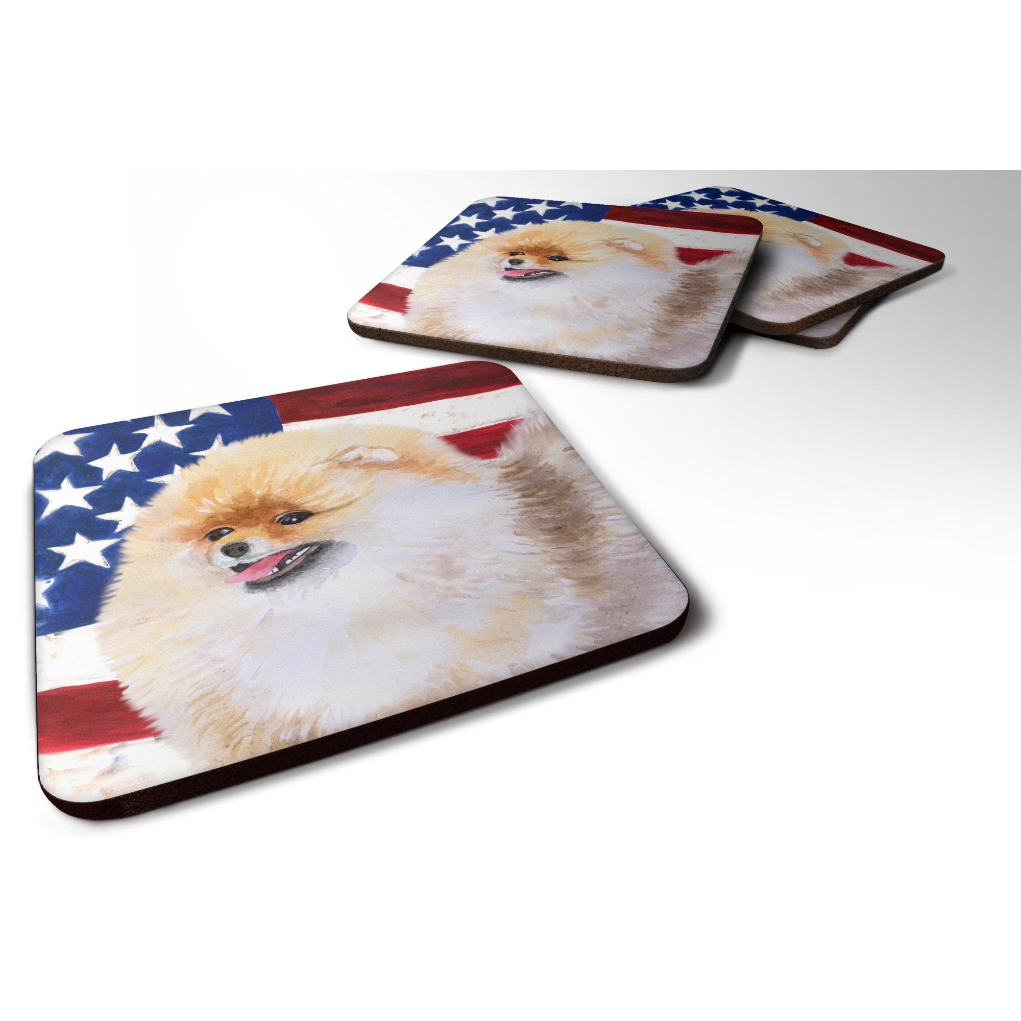'Caroline'S Treasures Pomeranian Patriotic Decorative Coasters, Multicolor''