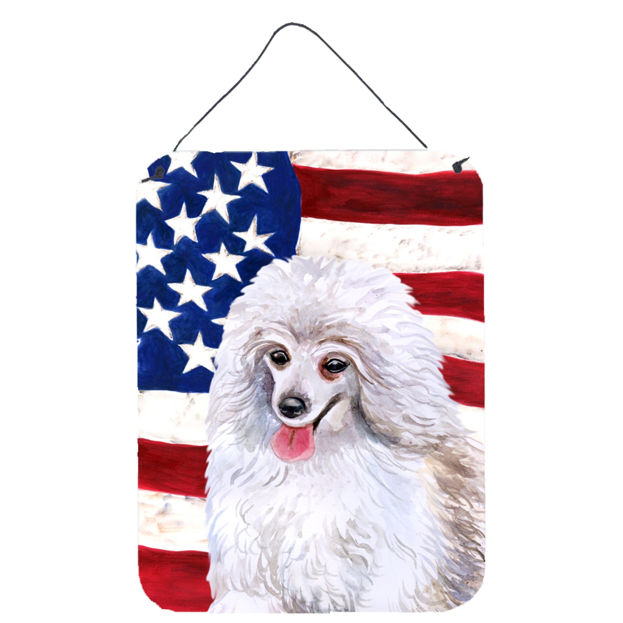 'Caroline'S Treasures Medium White Poodle Patriotic Metal Print, 16'''' X 12'''', Multicolor''