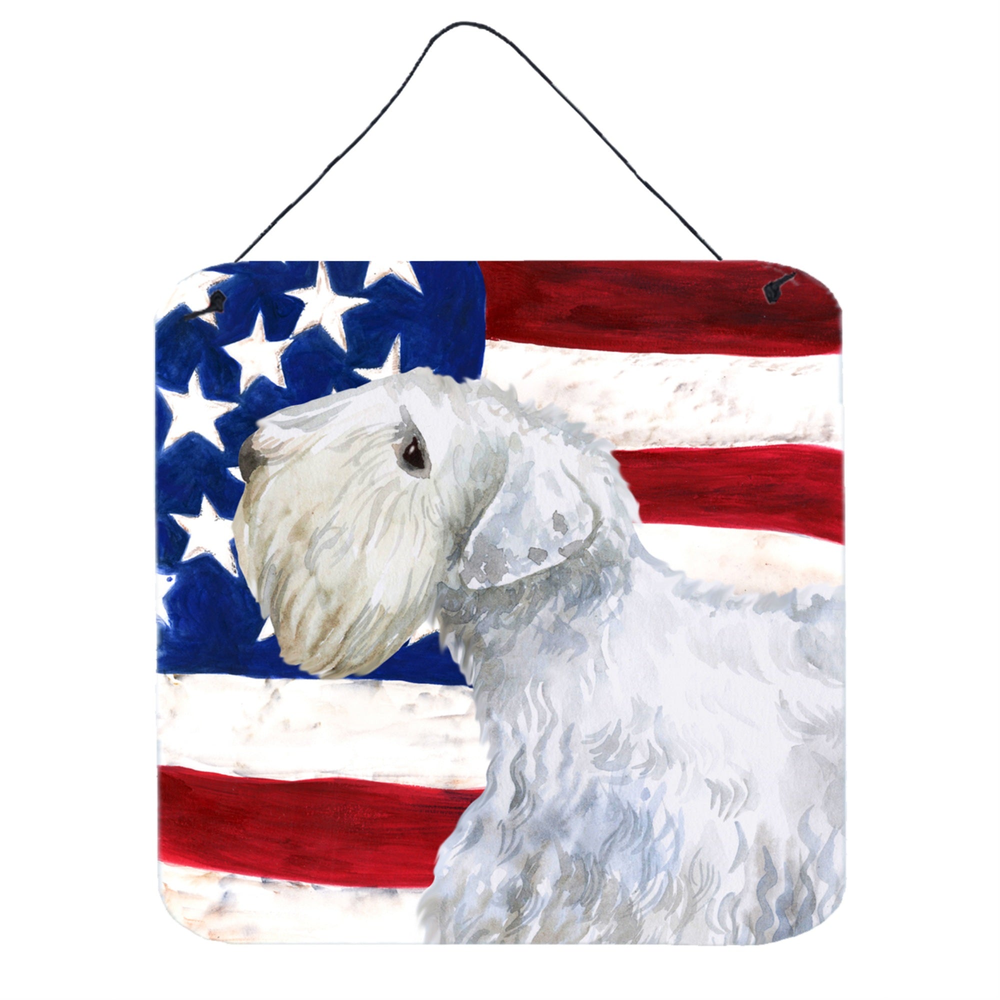 'Caroline'S Treasures Sealyham Terrier Patriotic Metal Print, 6H X 6W, Usa American Flag''