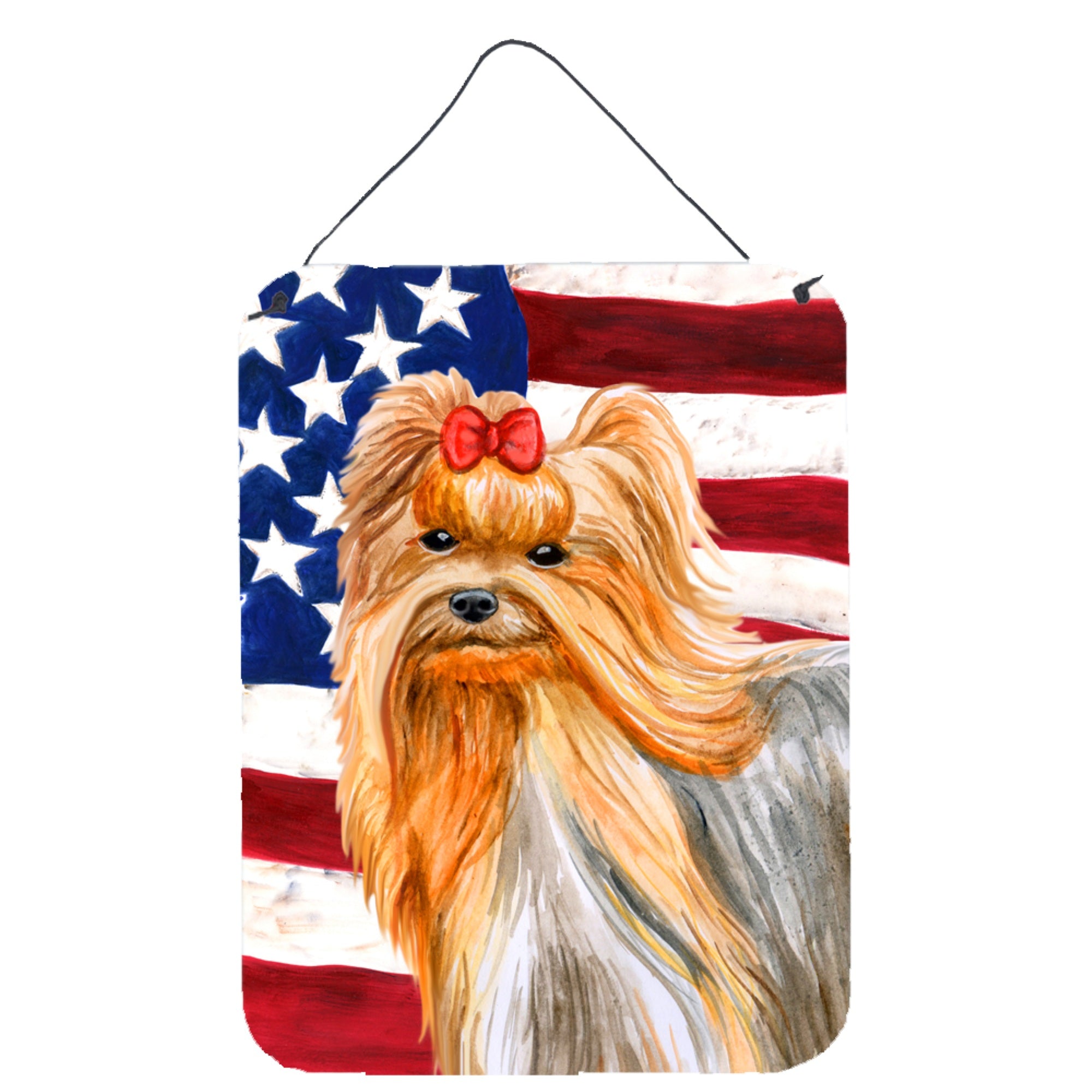 'Caroline'S Treasures Yorkshire Terrier Patriotic Metal Print, 16'''' X 12'''', Multicolor''
