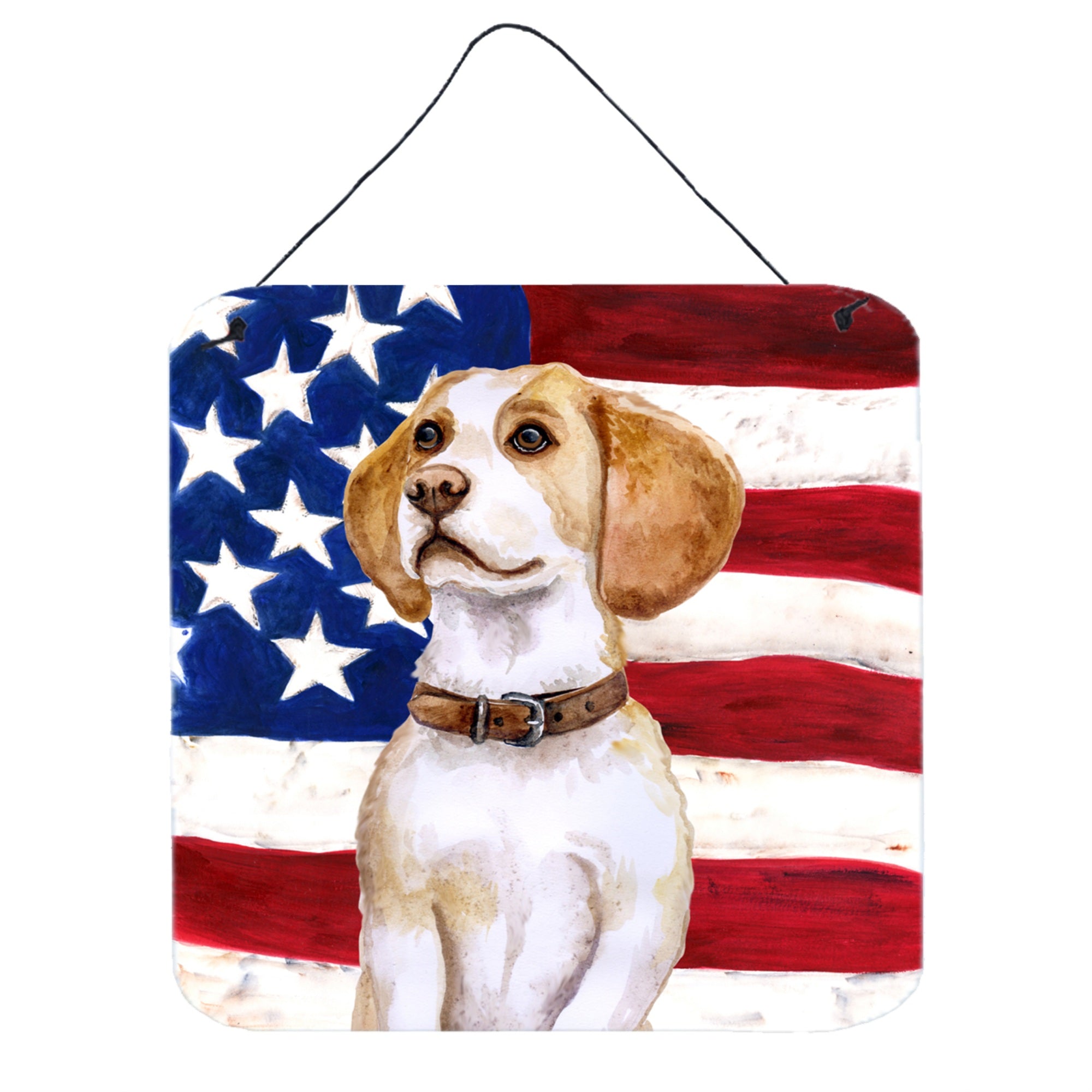 'Caroline'S Treasures Beagle Patriotic Metal Print, 6H X 6W, Usa American Flag''