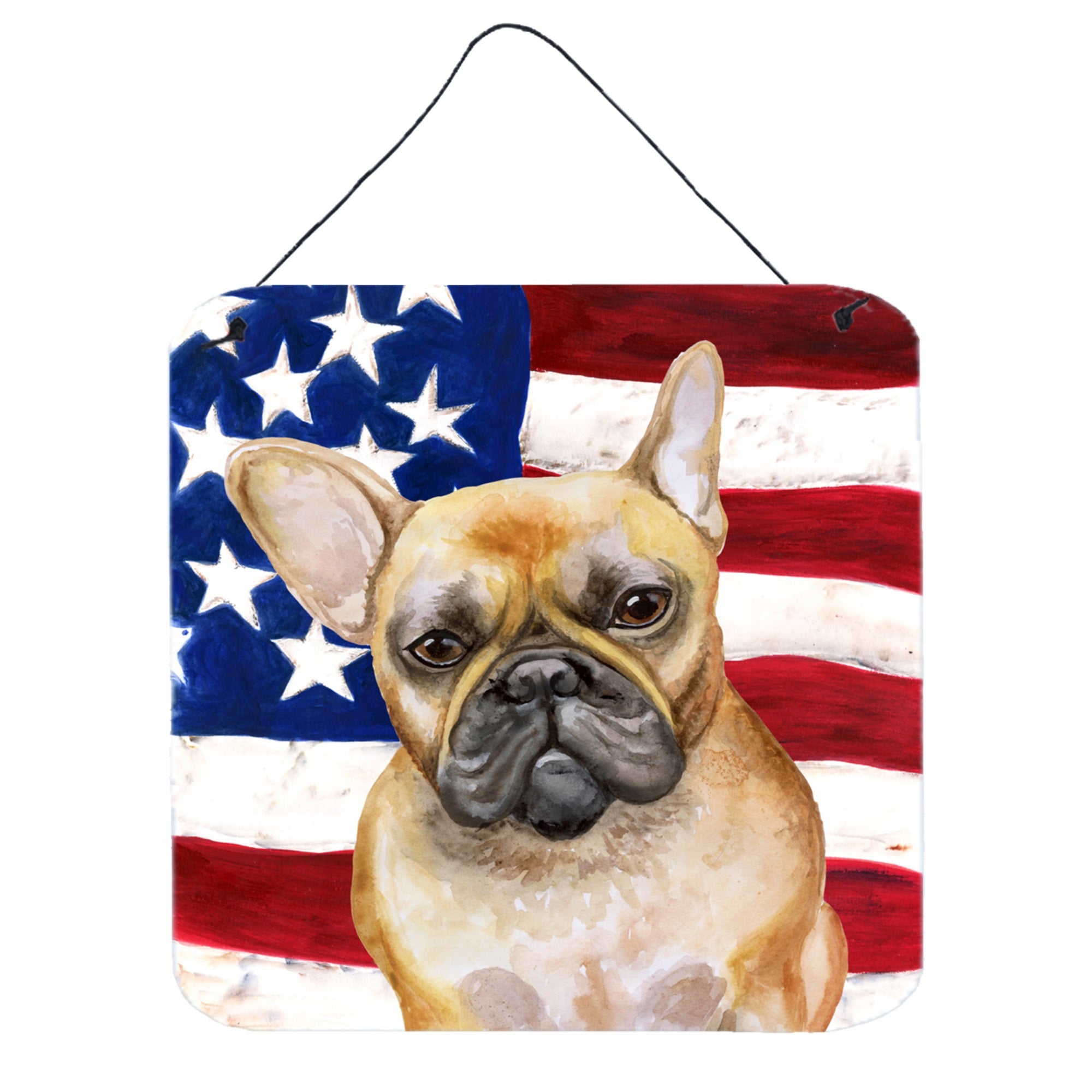 'Caroline'S Treasures French Bulldog Patriotic Metal Print, 6H X 6W, Usa American Flag''