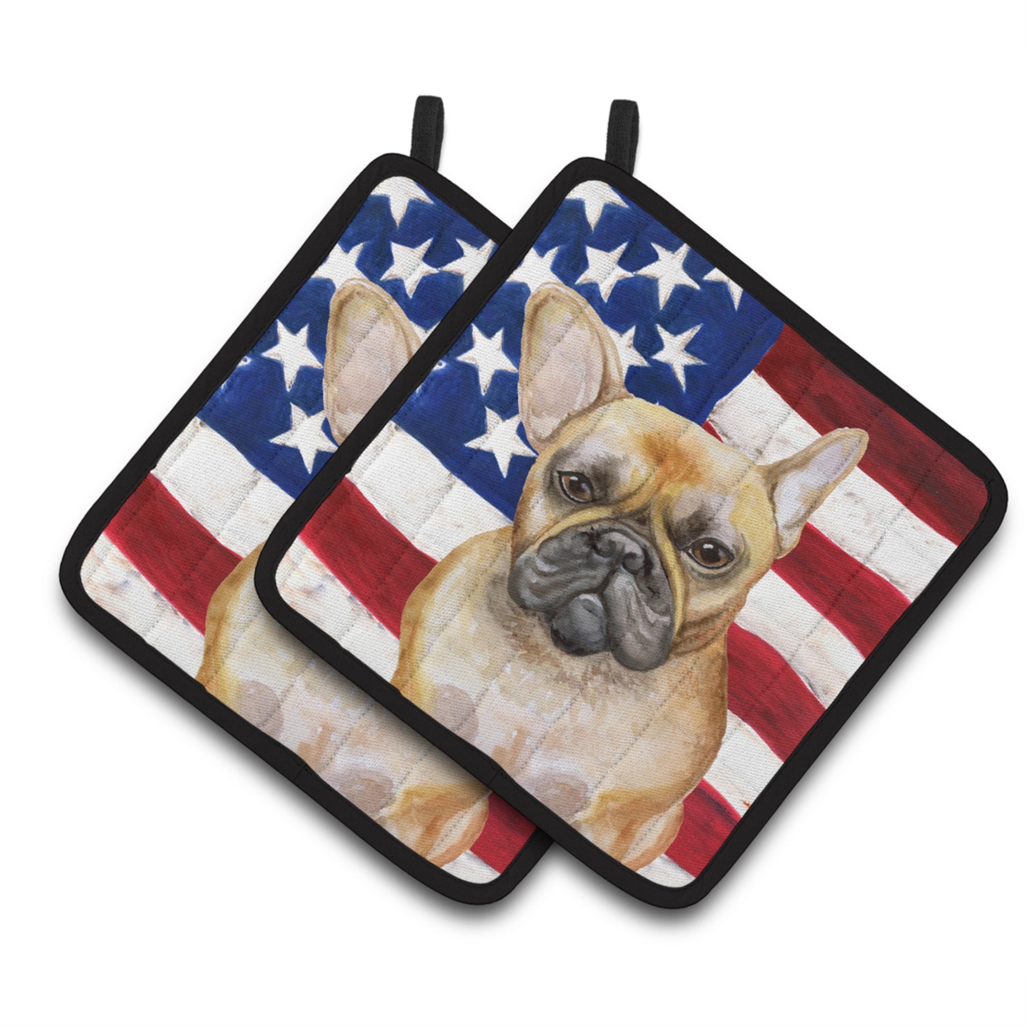 'Caroline'S Treasures French Bulldog Patriotic Decorated Pot Holder, 7.5H X 7.5W, Usa American Flag''