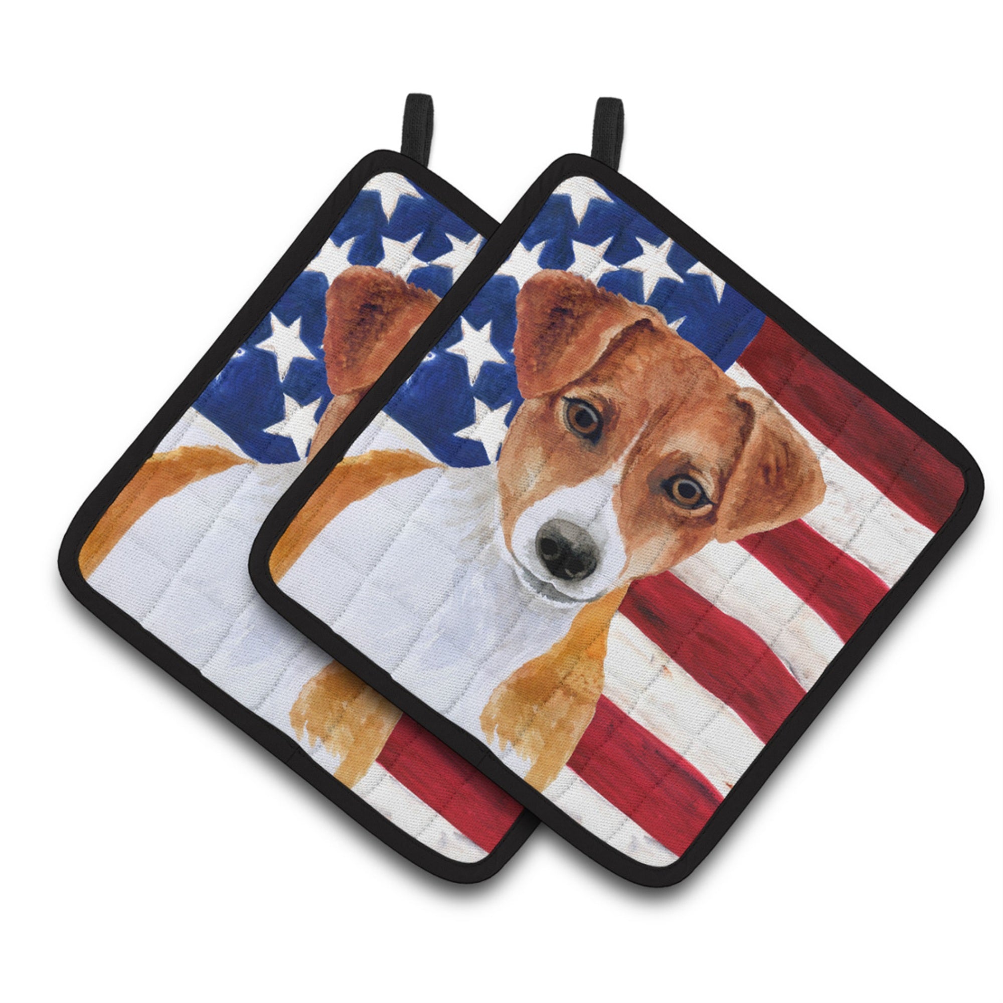 'Caroline'S Treasures Jack Russell Terrier Patriotic Decorated Pot Holder, 7.5H X 7.5W, Usa American Flag''