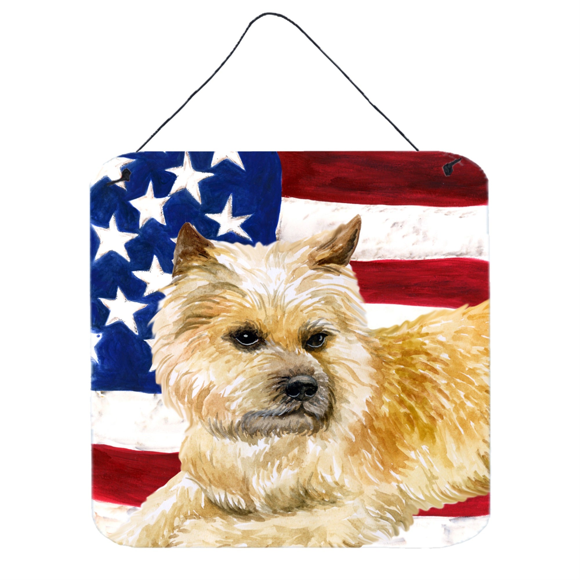 'Caroline'S Treasures Cairn Terrier Patriotic Metal Print, 6H X 6W, Usa American Flag''