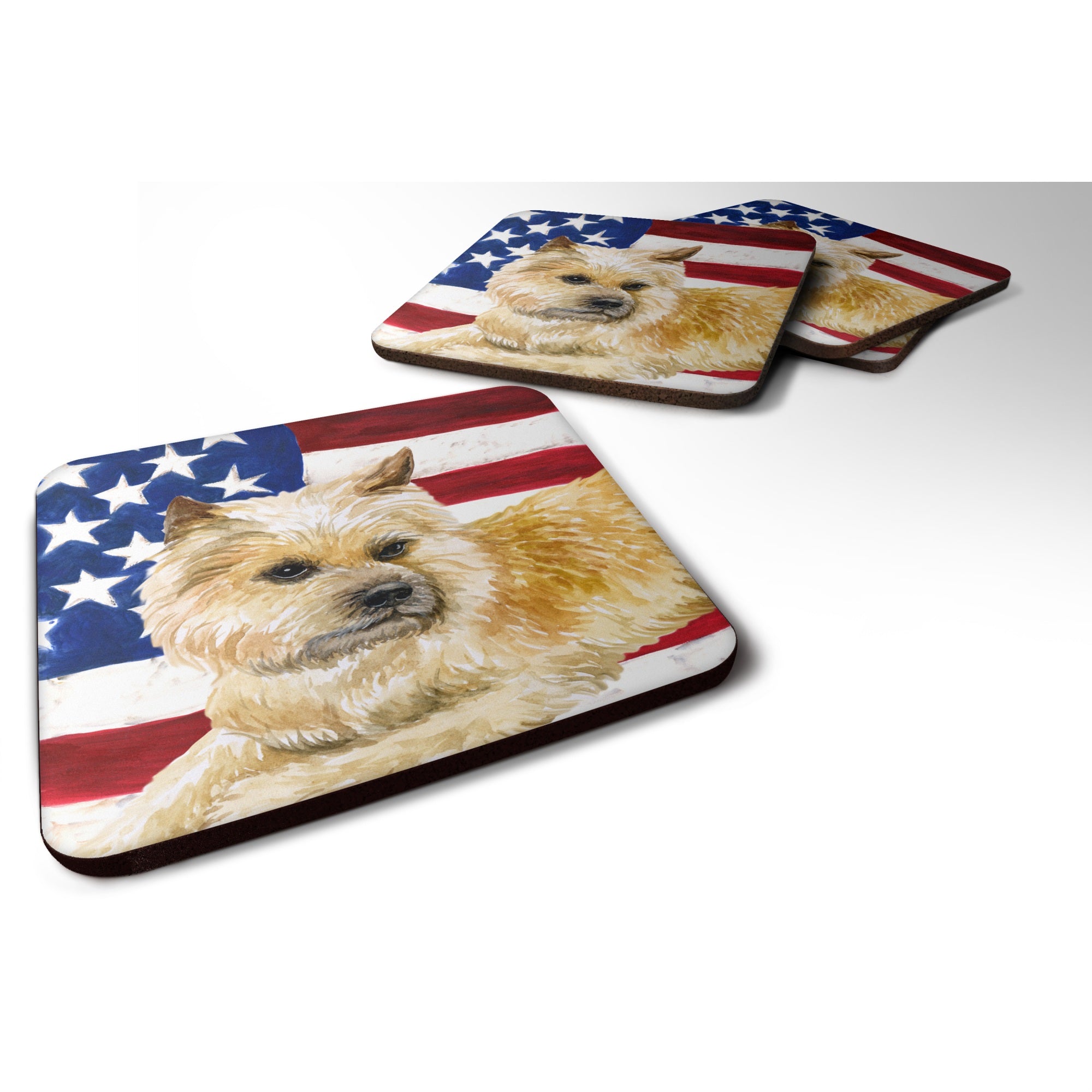 'Caroline'S Treasures Cairn Terrier Patriotic Decorative Coasters, Multicolor''