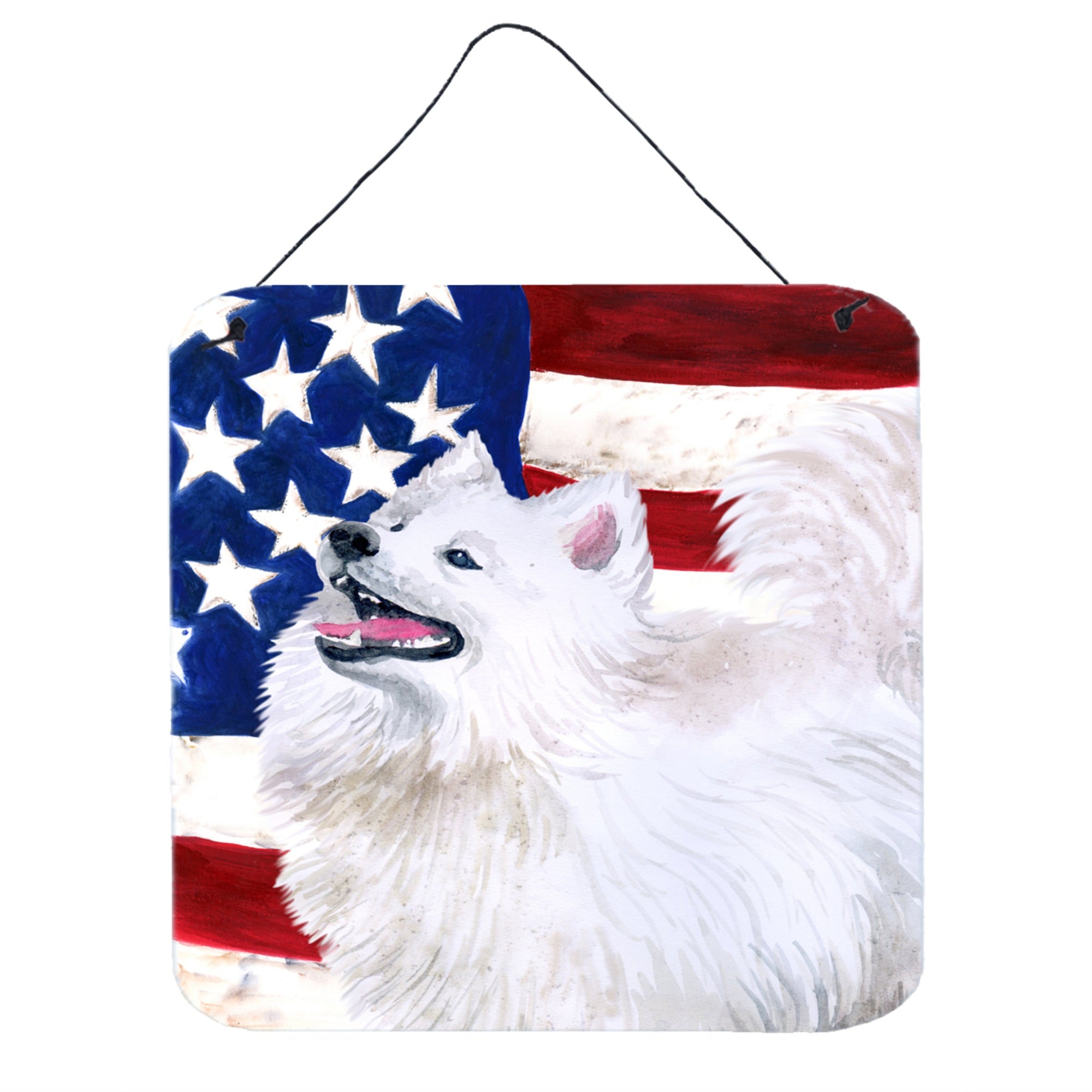 'Caroline'S Treasures Samoyed Patriotic Metal Print, 6H X 6W, Usa American Flag''