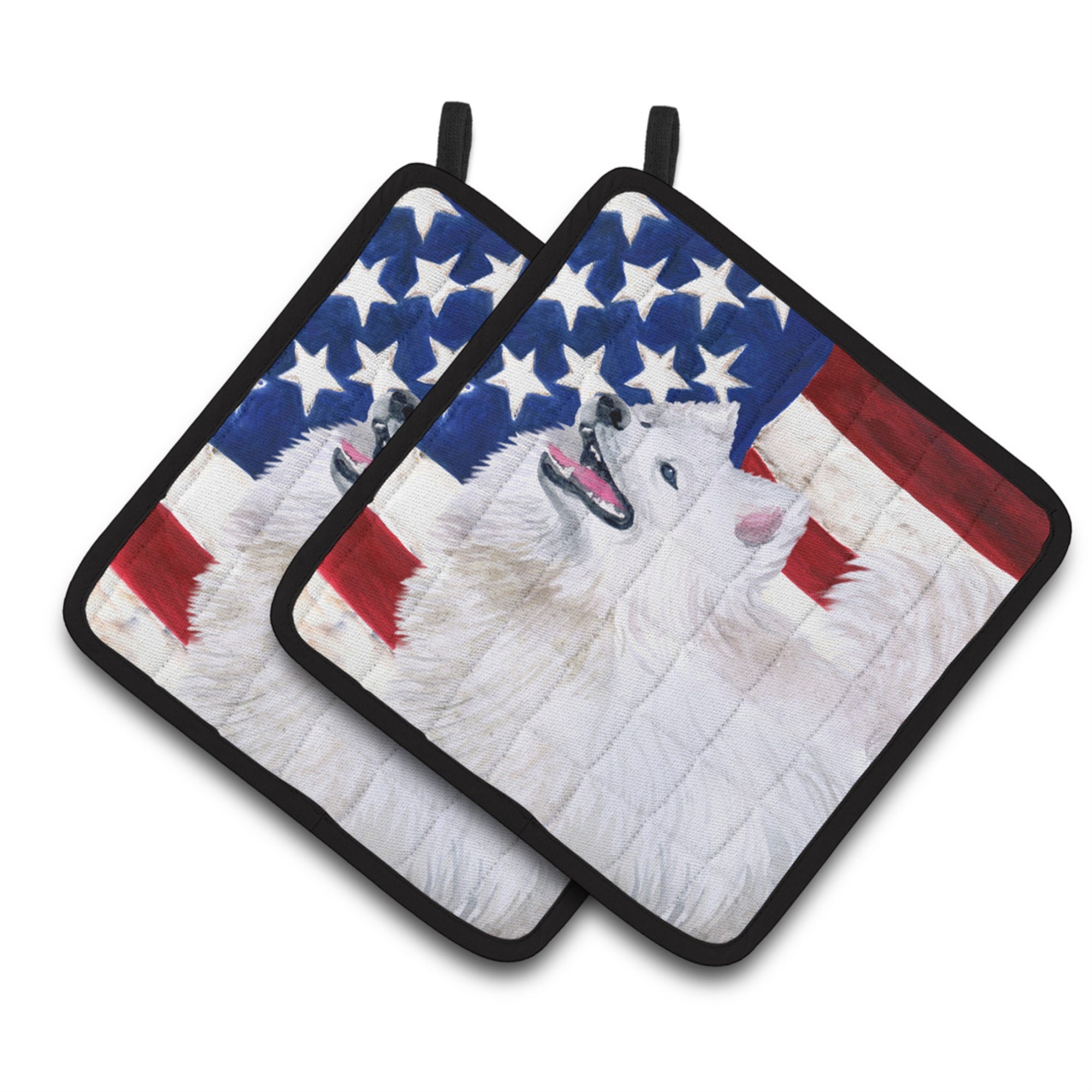 'Caroline'S Treasures Samoyed Patriotic Decorated Pot Holder, 7.5H X 7.5W, Usa American Flag''