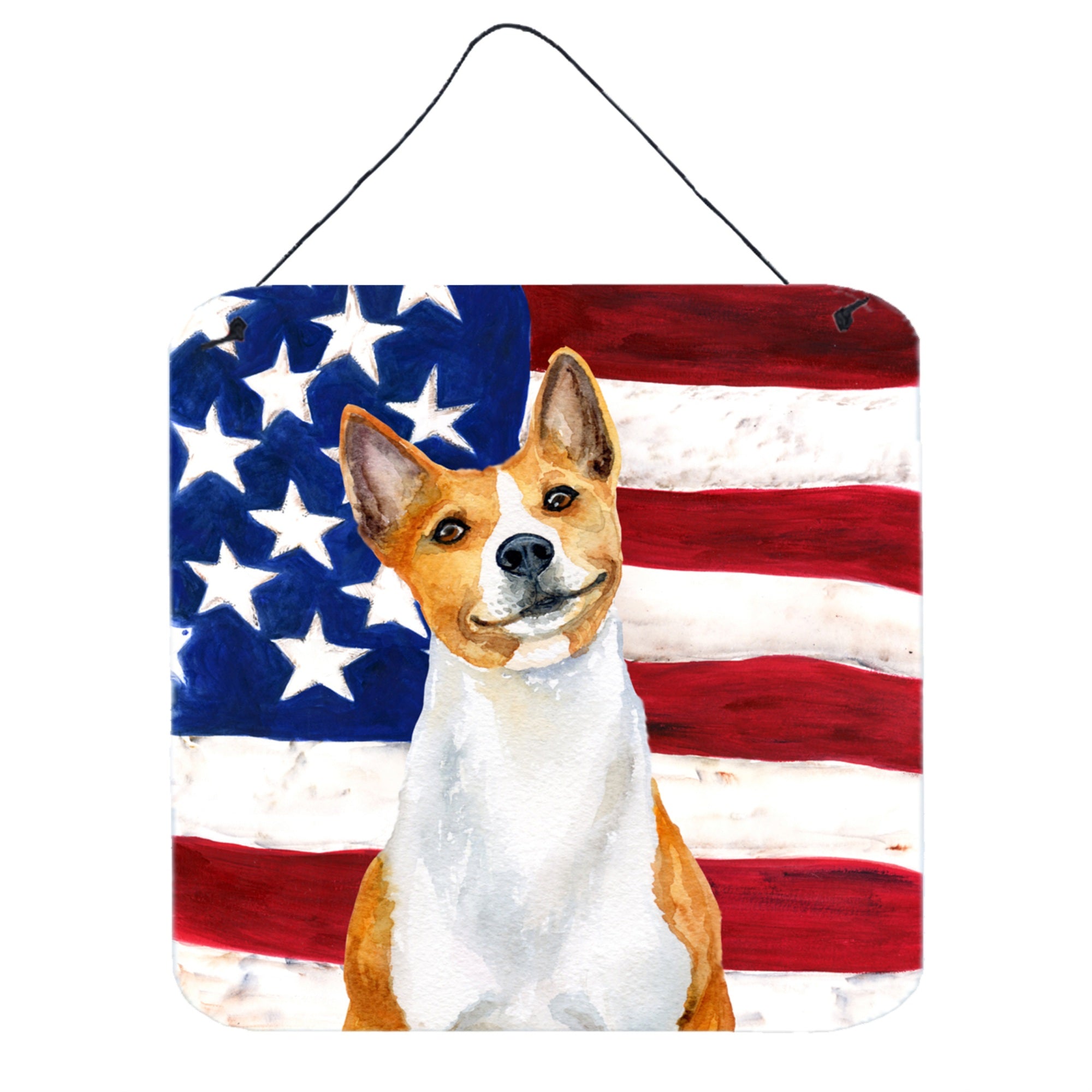 'Caroline'S Treasures Basenji Patriotic Metal Print, 6H X 6W, Usa American Flag''