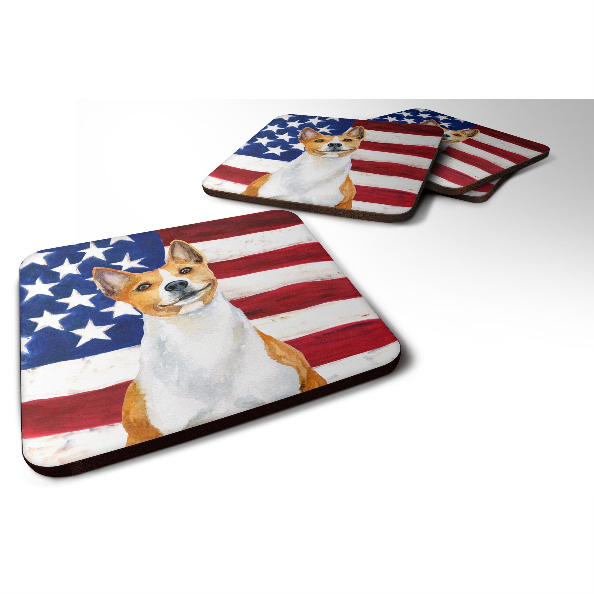'Caroline'S Treasures Basenji Patriotic Decorative Coasters, Multicolor''