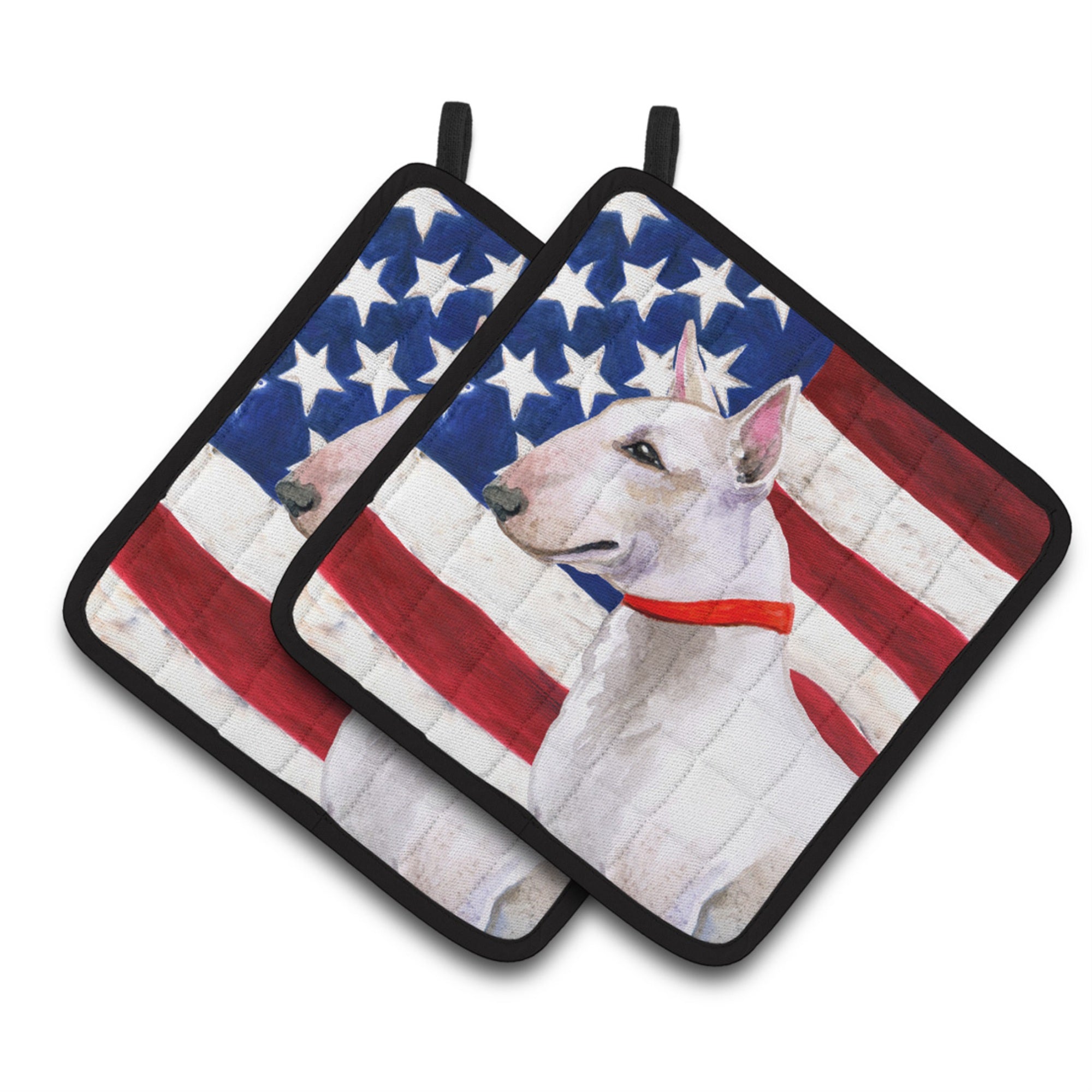 'Caroline'S Treasures Bull Terrier Patriotic Decorated Pot Holder, 7.5H X 7.5W, Usa American Flag''