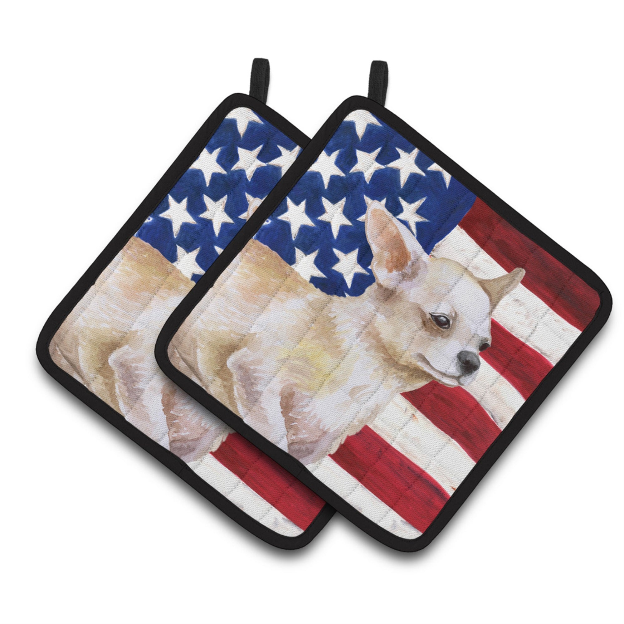 'Caroline'S Treasures Chihuahua Leg Up Patriotic Decorated Pot Holder, 7.5H X 7.5W, Usa American Flag''