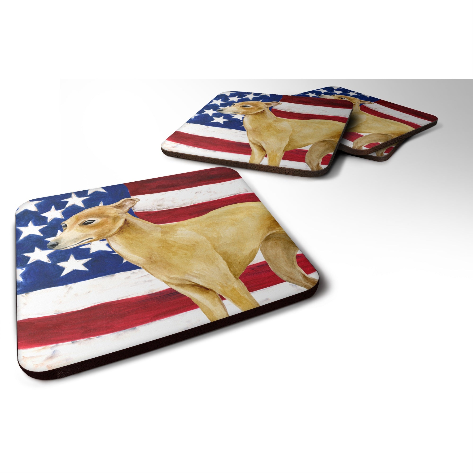 'Caroline'S Treasures Italian Greyhound Patriotic Decorative Coasters, Multicolor''