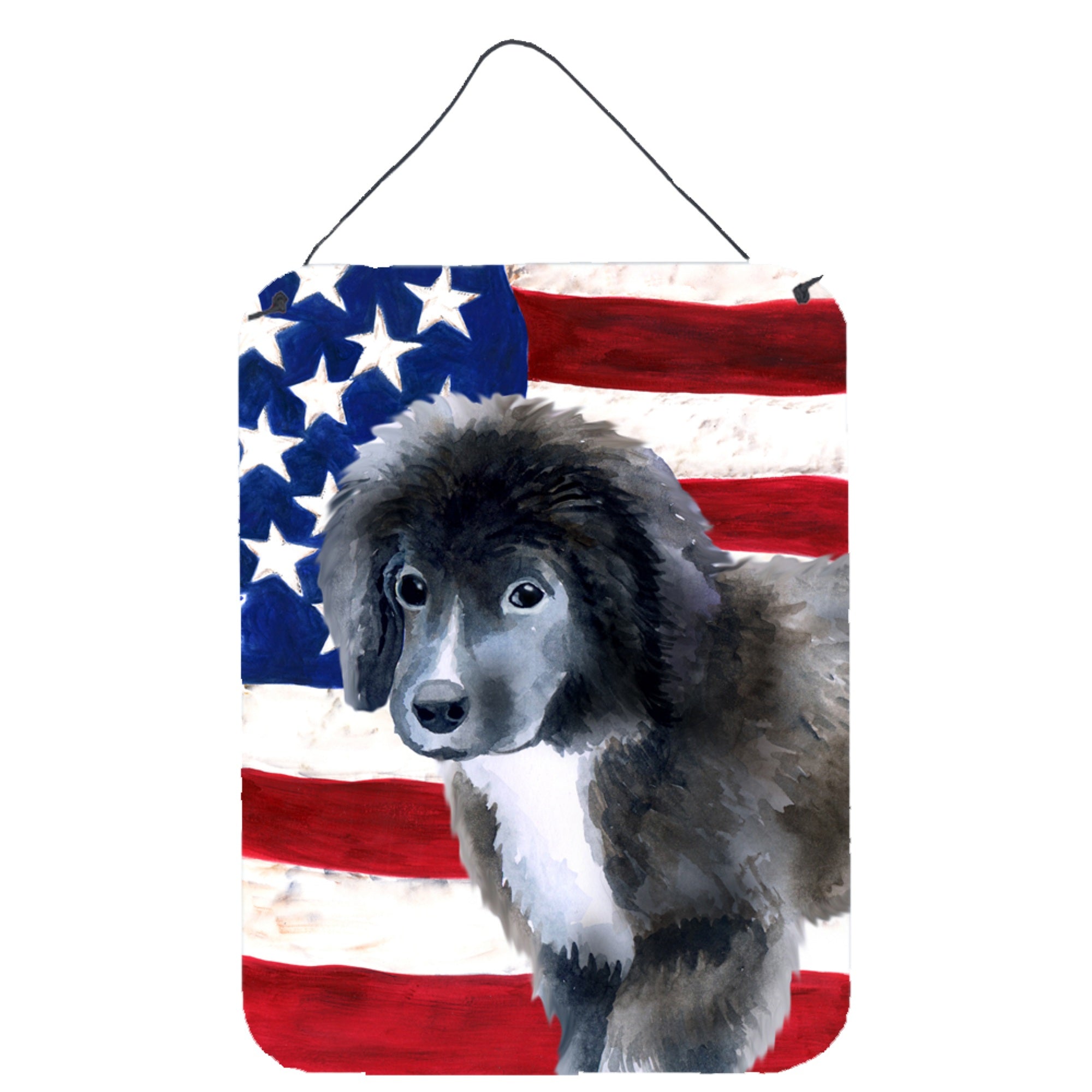 'Caroline'S Treasures Newfoundland Puppy Patriotic Metal Print, 16'''' X 12'''', Multicolor''