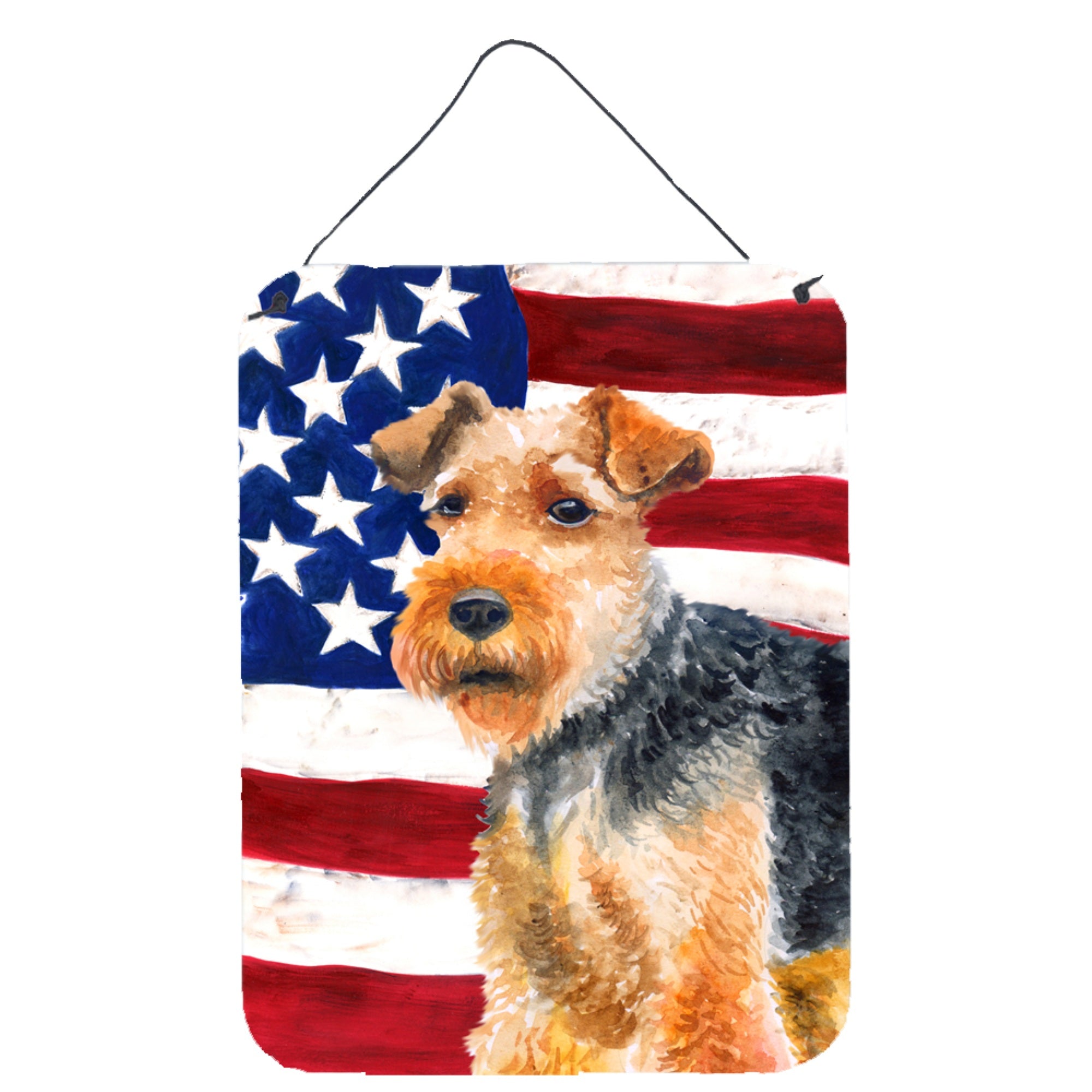 'Caroline'S Treasures Welsh Terrier Patriotic Metal Print, 16'''' X 12'''', Multicolor''
