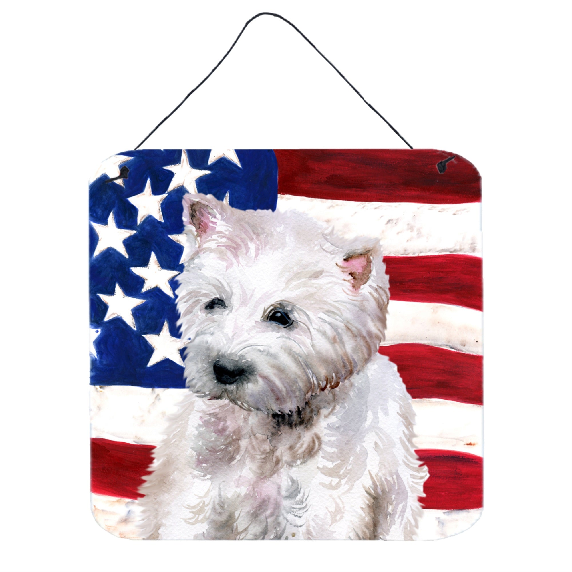 'Caroline'S Treasures Westie Patriotic Metal Print, 6H X 6W, Usa American Flag''