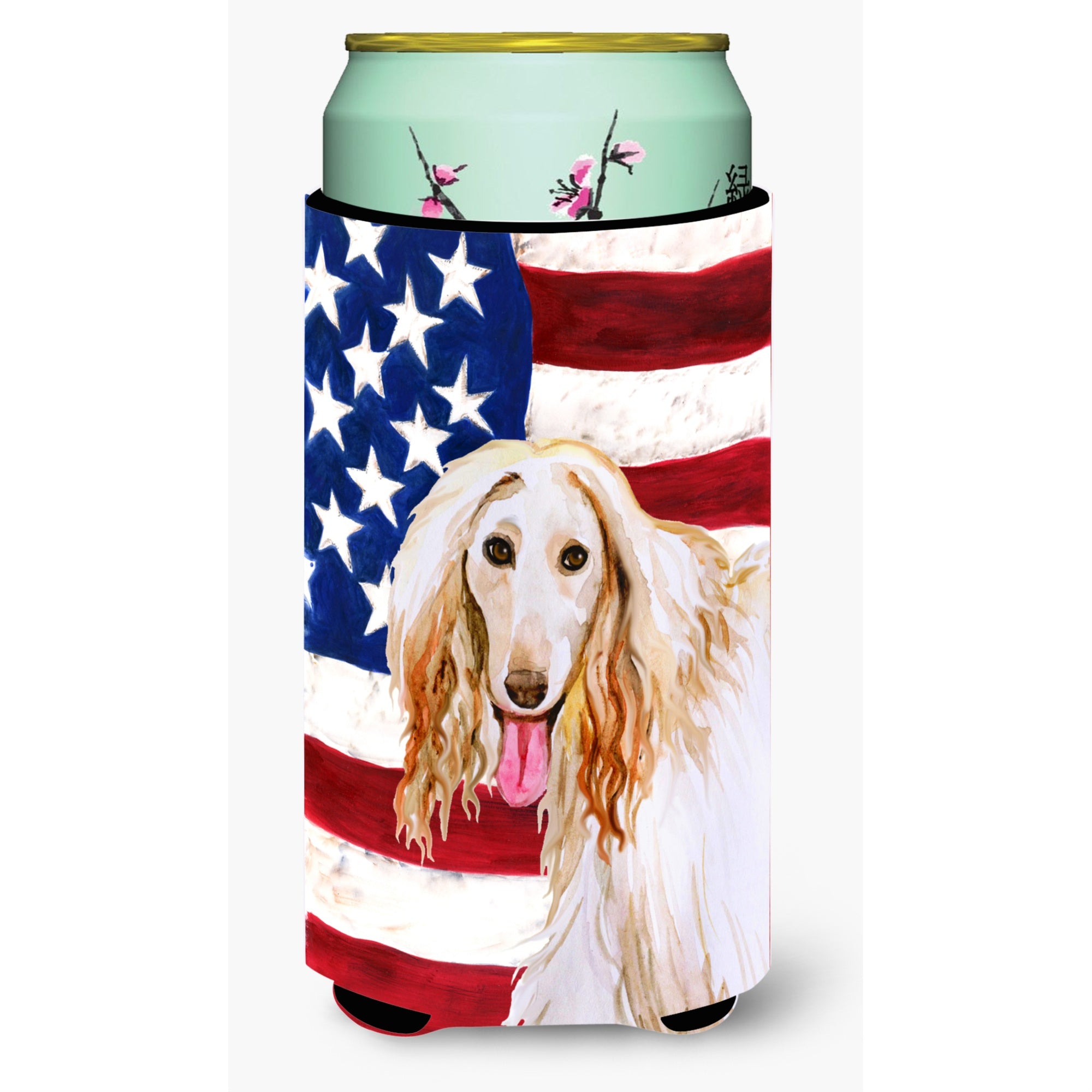 'Caroline'S Treasures Afghan Hound Patriotic Decorative Can Hugger, Tall Boy, Multicolor''