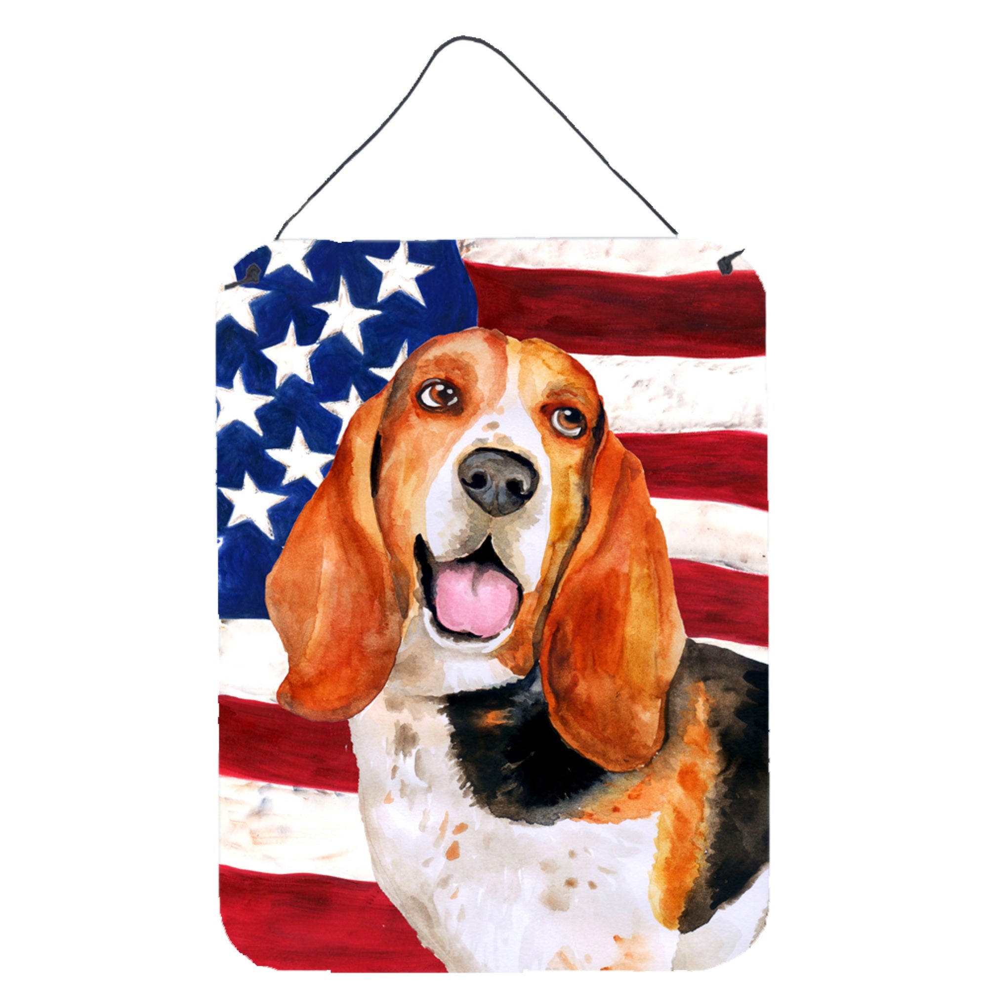 'Caroline'S Treasures Basset Hound Patriotic Metal Print, 16'''' X 12'''', Multicolor''