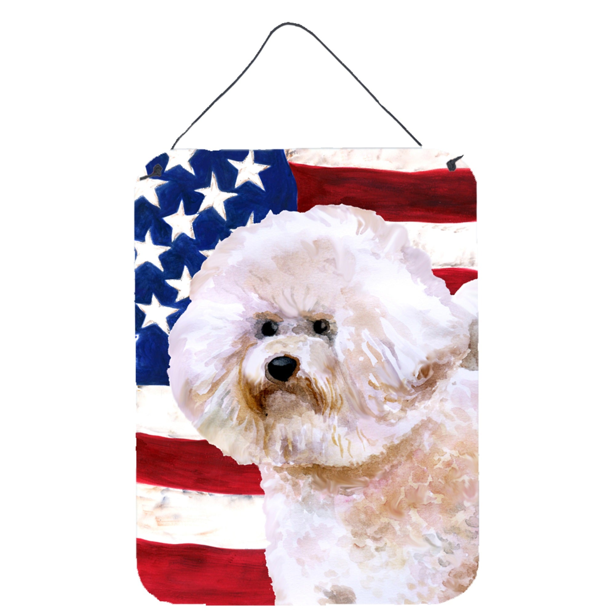 'Caroline'S Treasures Bichon Frise #2 Patriotic Metal Print, 16'''' X 12'''', Multicolor''