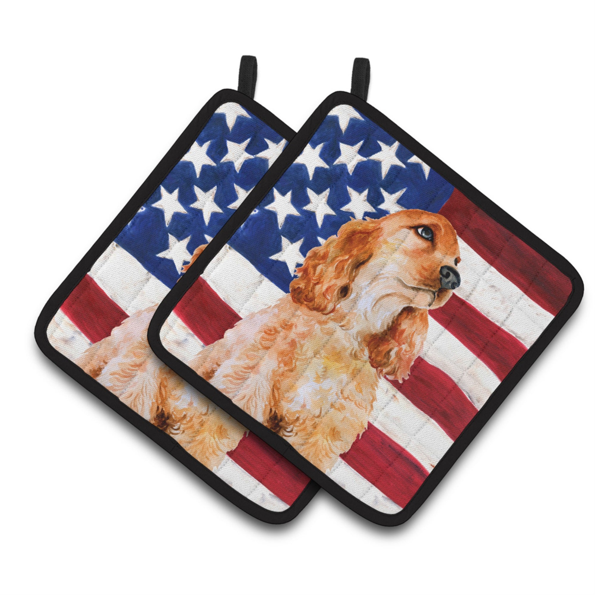'Caroline'S Treasures Cocker Spaniel Patriotic Decorated Pot Holder, 7.5H X 7.5W, Usa American Flag''
