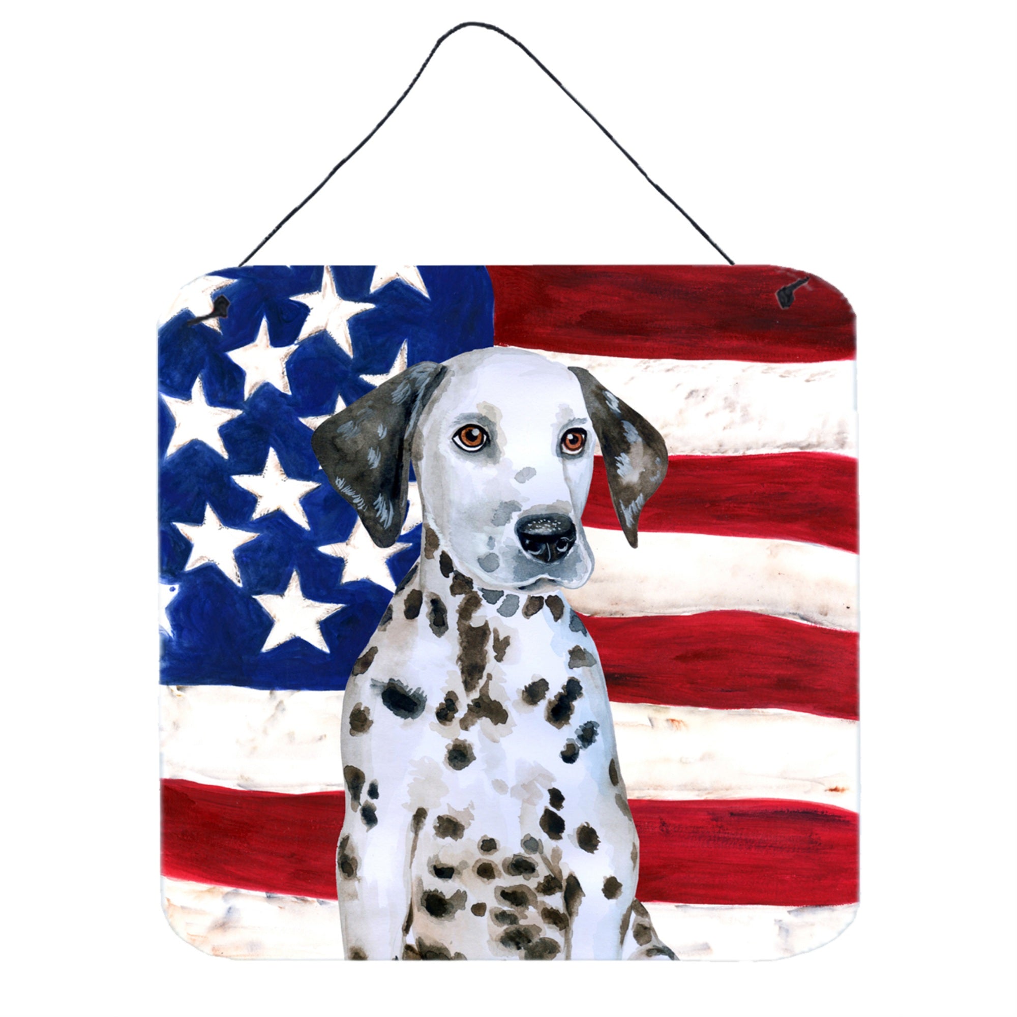 'Caroline'S Treasures Dalmatian Puppy Patriotic Metal Print, 6H X 6W, Usa American Flag''
