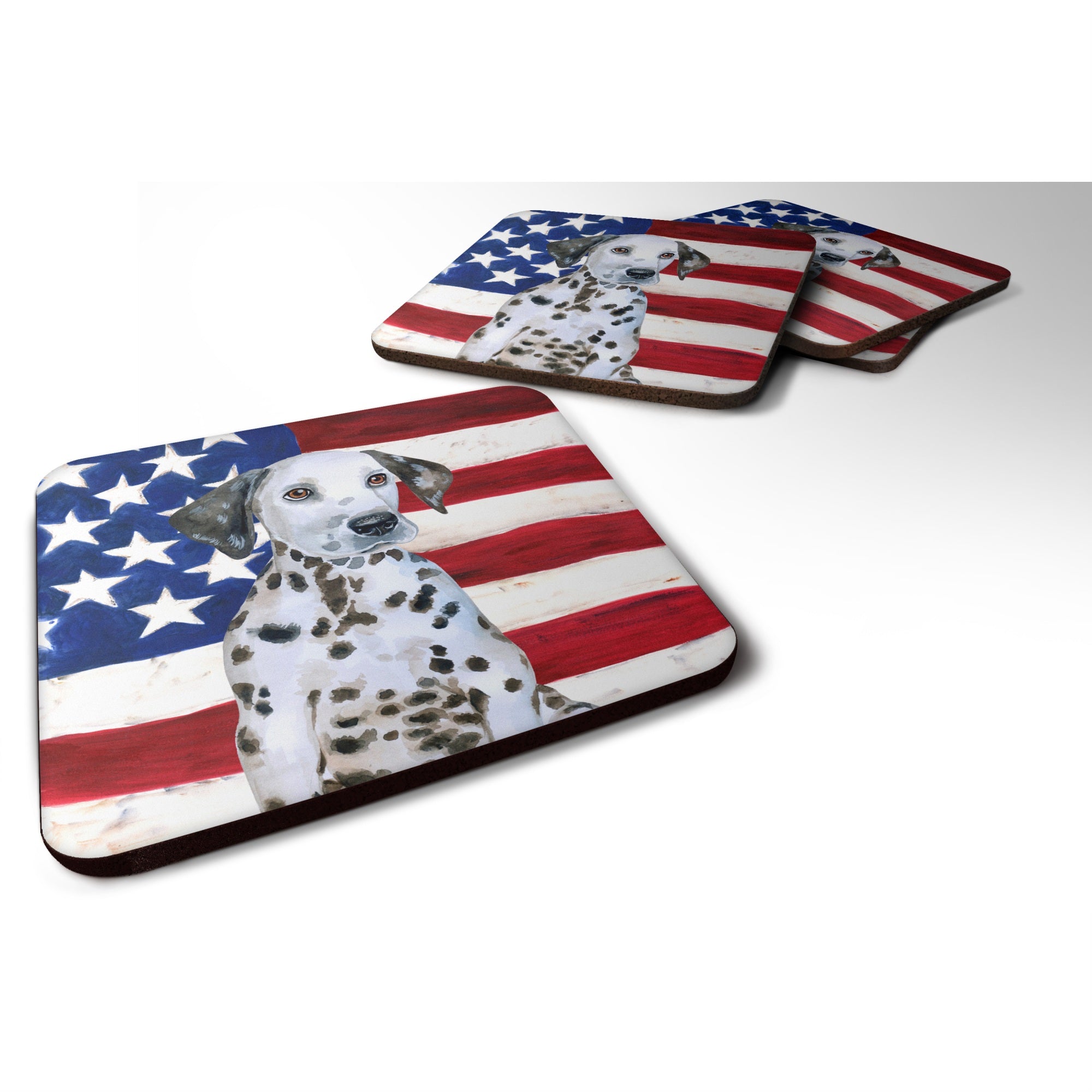 'Caroline'S Treasures Dalmatian Puppy Patriotic Decorative Coasters, Multicolor''