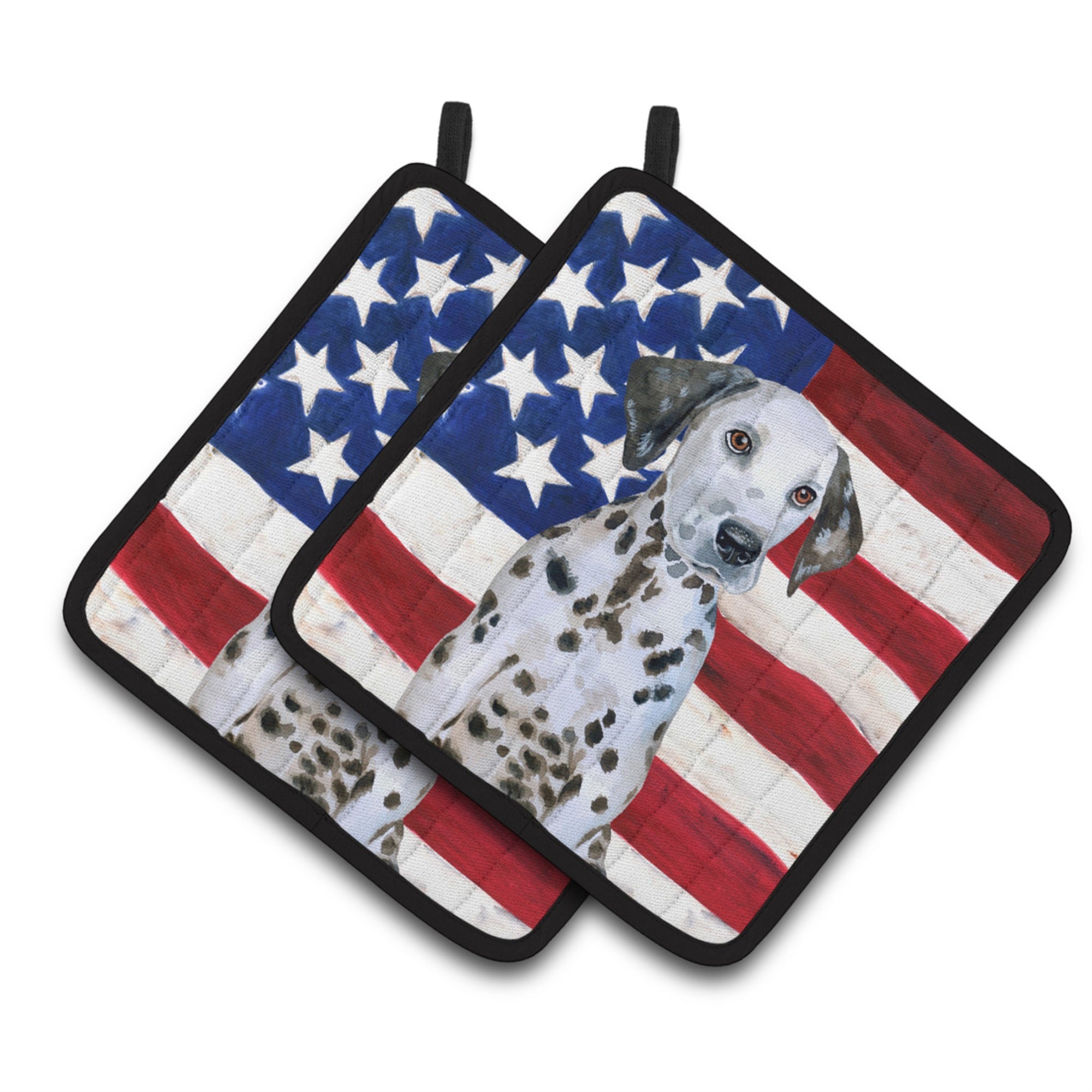 'Caroline'S Treasures Dalmatian Puppy Patriotic Decorated Pot Holder, 7.5H X 7.5W, Usa American Flag''