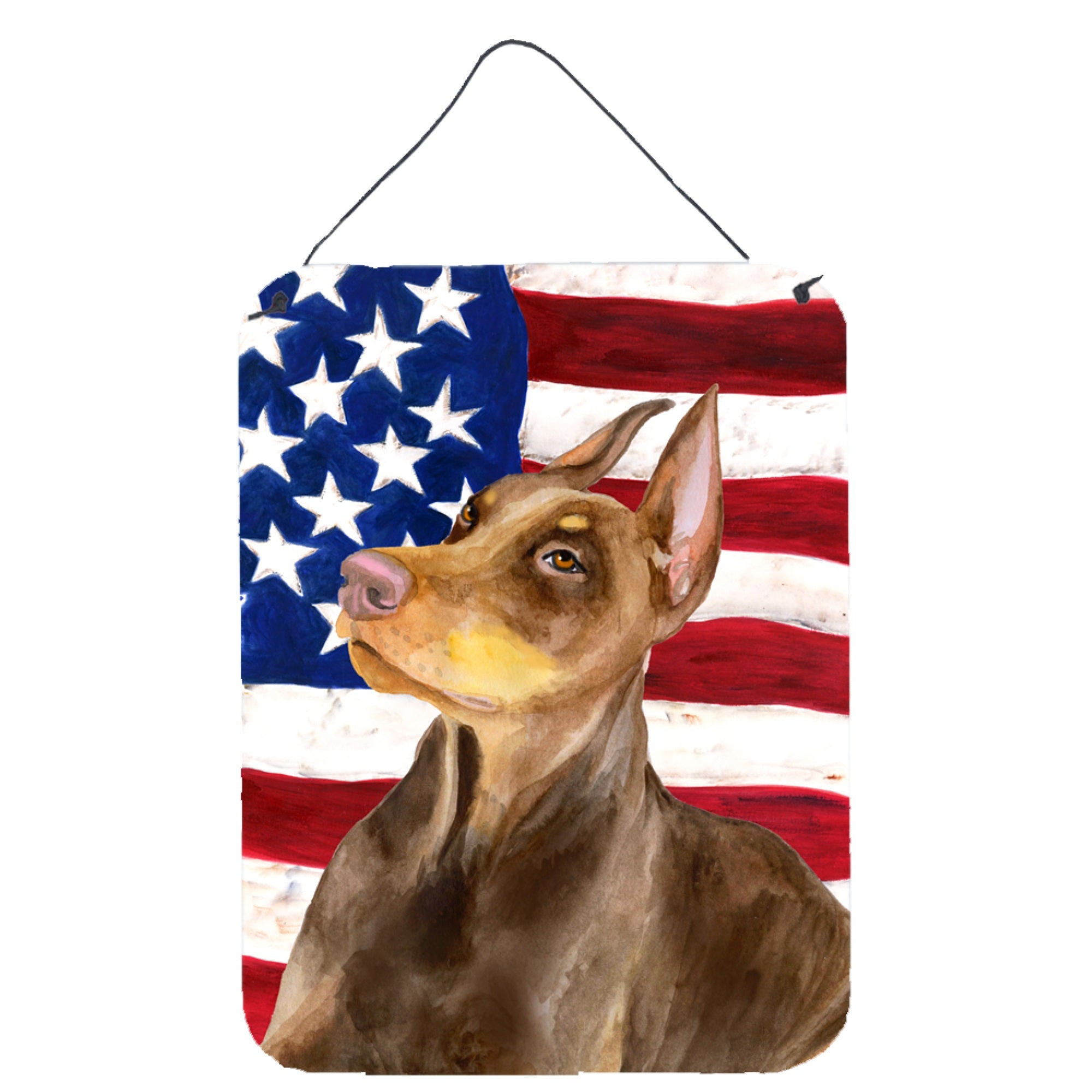 'Caroline'S Treasures Doberman Pinscher Patriotic Metal Print, 16'''' X 12'''', Multicolor''