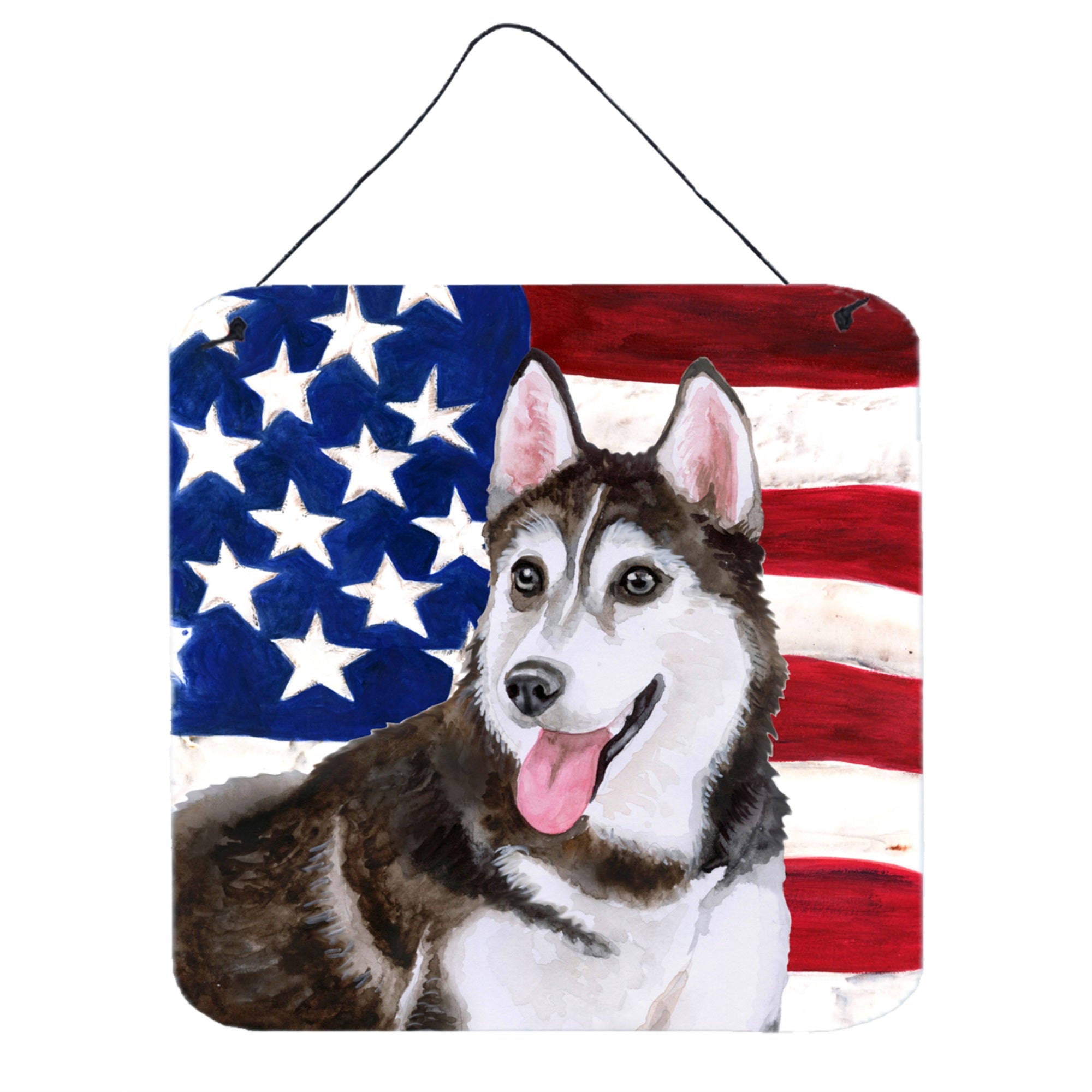 'Caroline'S Treasures Siberian Husky #2 Patriotic Metal Print, 6H X 6W, Usa American Flag''