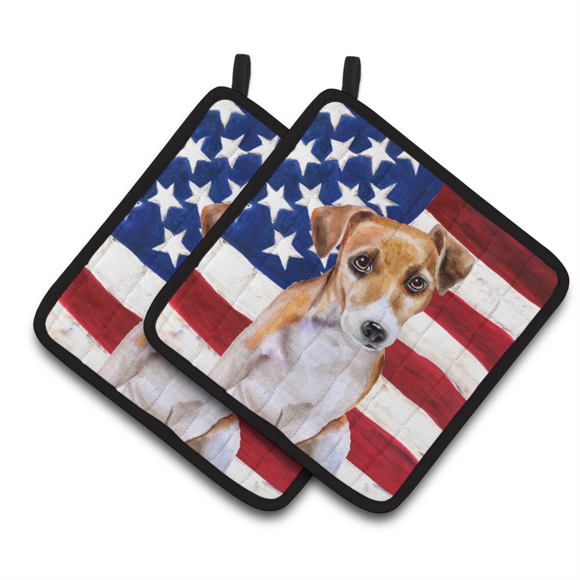 'Caroline'S Treasures Jack Russell Terrier #2 Patriotic Decorated Pot Holder, 7.5H X 7.5W, Usa American Flag''