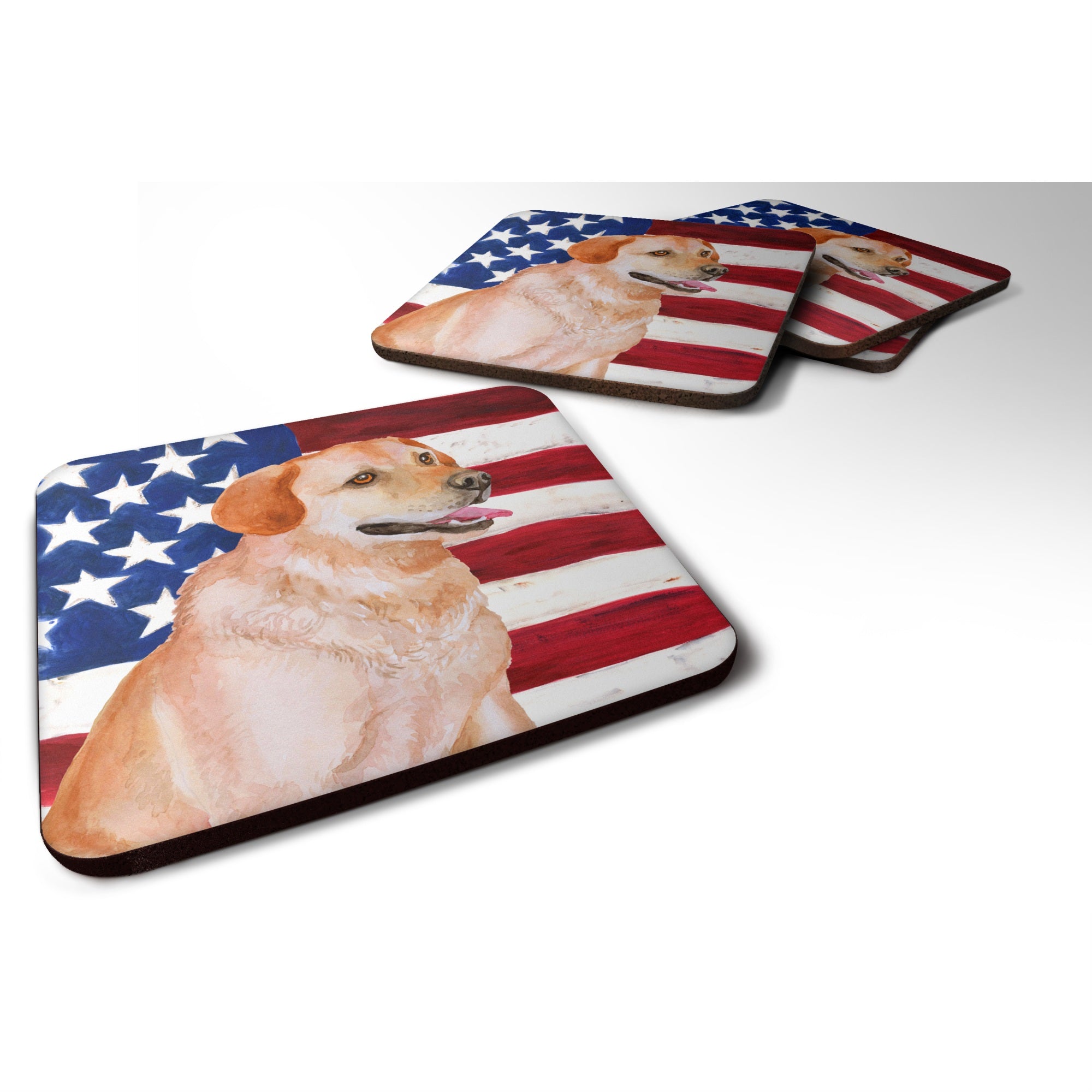 'Caroline'S Treasures Labrador Retriever Patriotic Decorative Coasters, Multicolor''