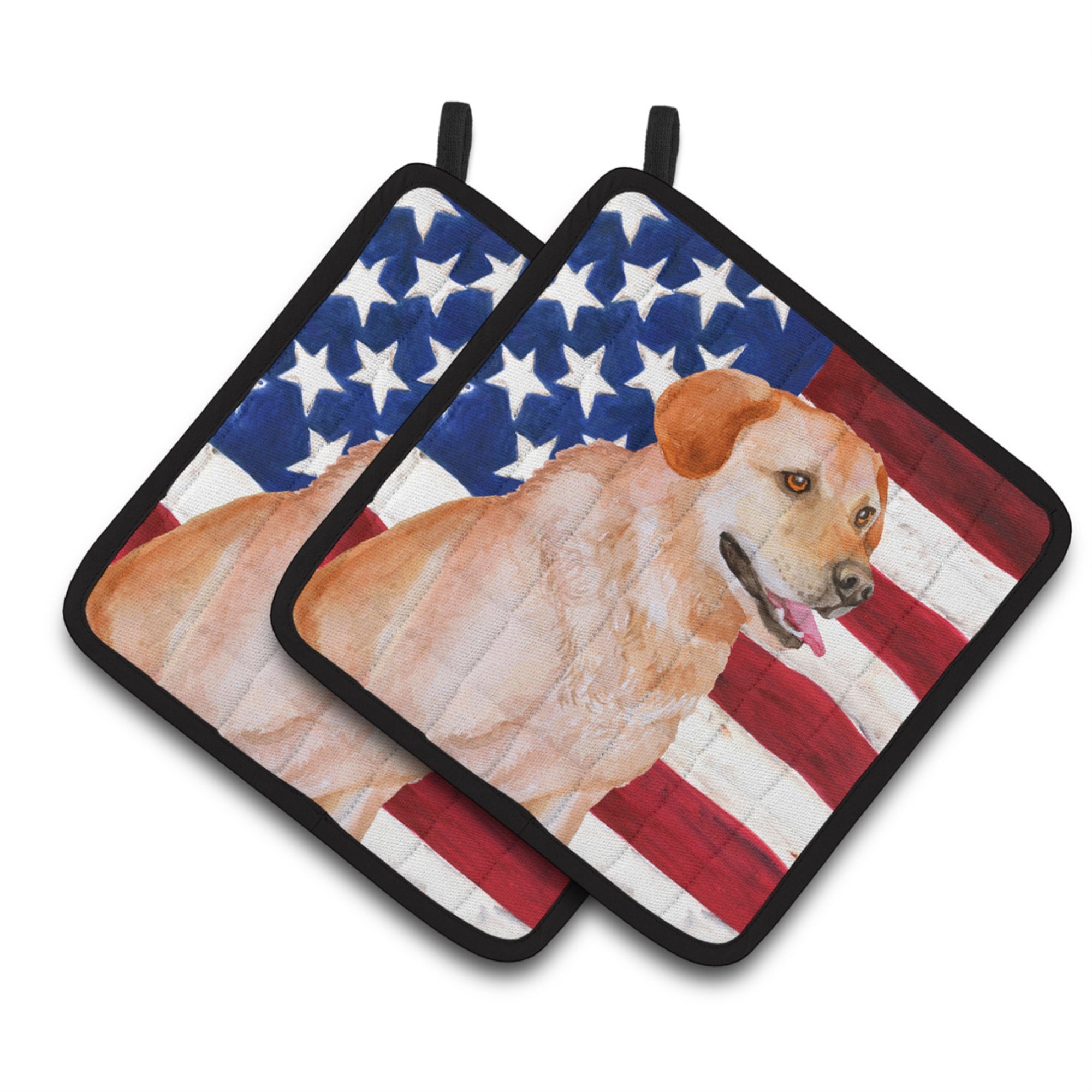 'Caroline'S Treasures Labrador Retriever Patriotic Decorated Pot Holder, 7.5H X 7.5W, Usa American Flag''
